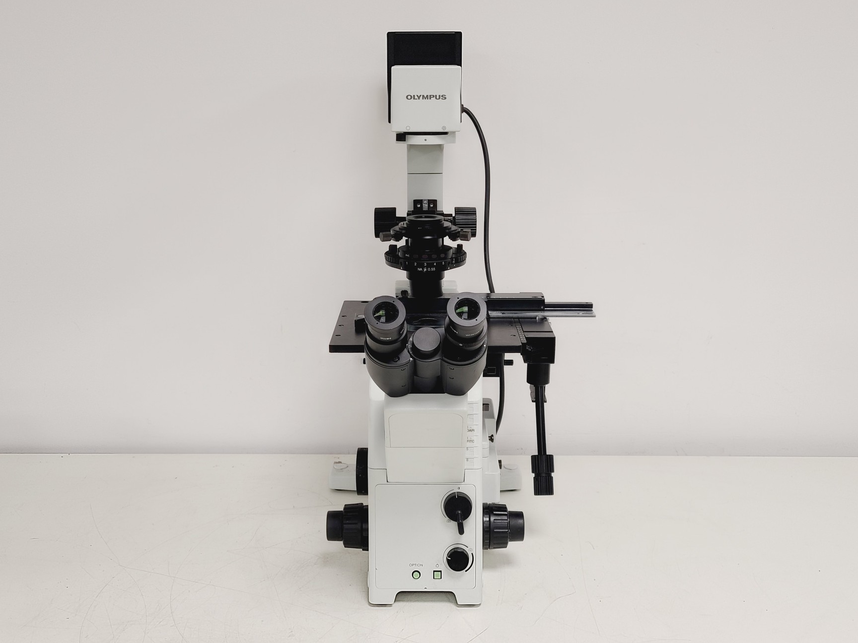 Image of Olympus IX71 Inverted Fluorescence Microscope w/ TH4-200, Lumen200 & Retiga 2000