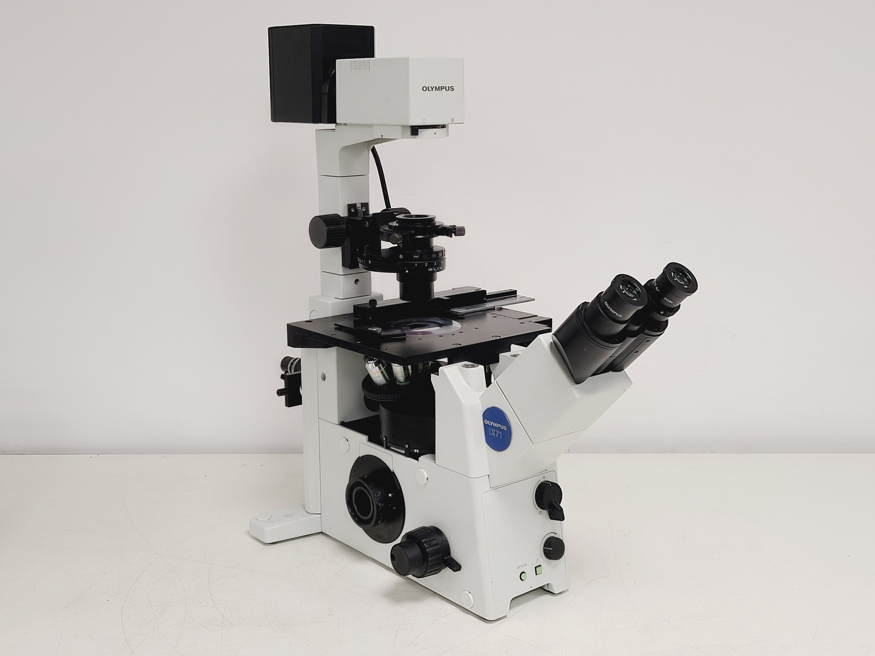Image of Olympus IX71 Inverted Fluorescence Microscope w/ TH4-200, Lumen200 & Retiga 2000