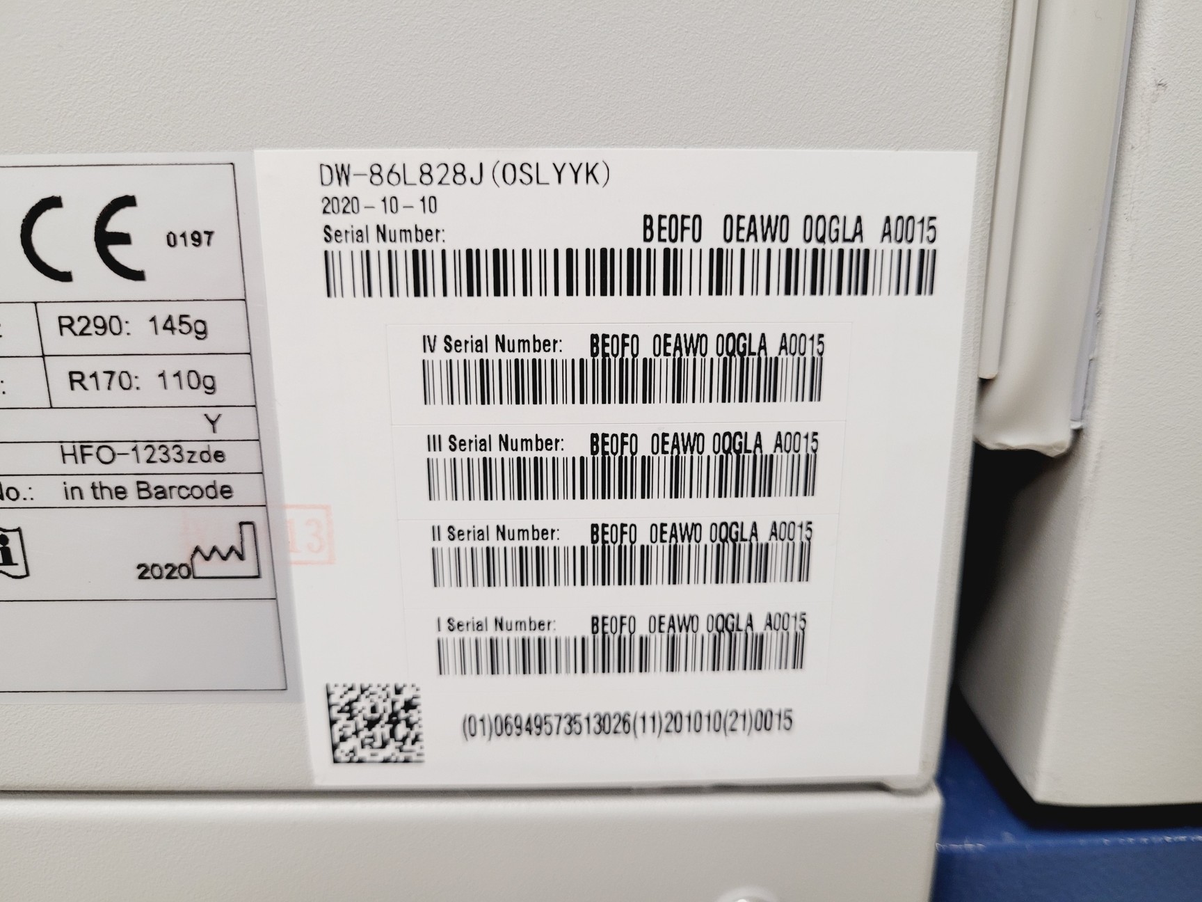 Image of Haier  DW-86L828J Ultra-Low Temperature Freezer -86ºc 