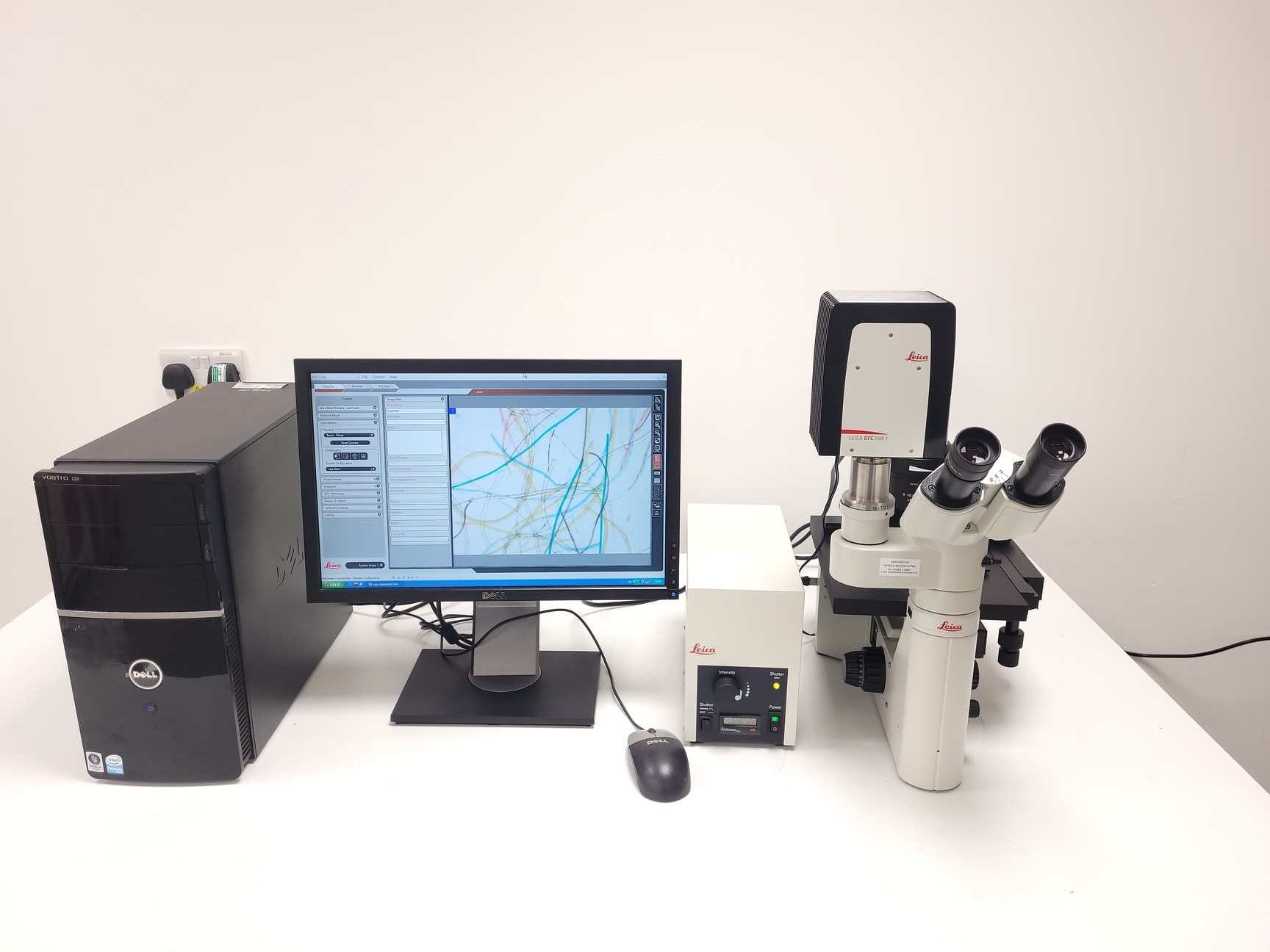 Image of Leica DMIL LED Fluo Microscope w/ DFC7000 T Camera, EL6000 Light & PC Setup