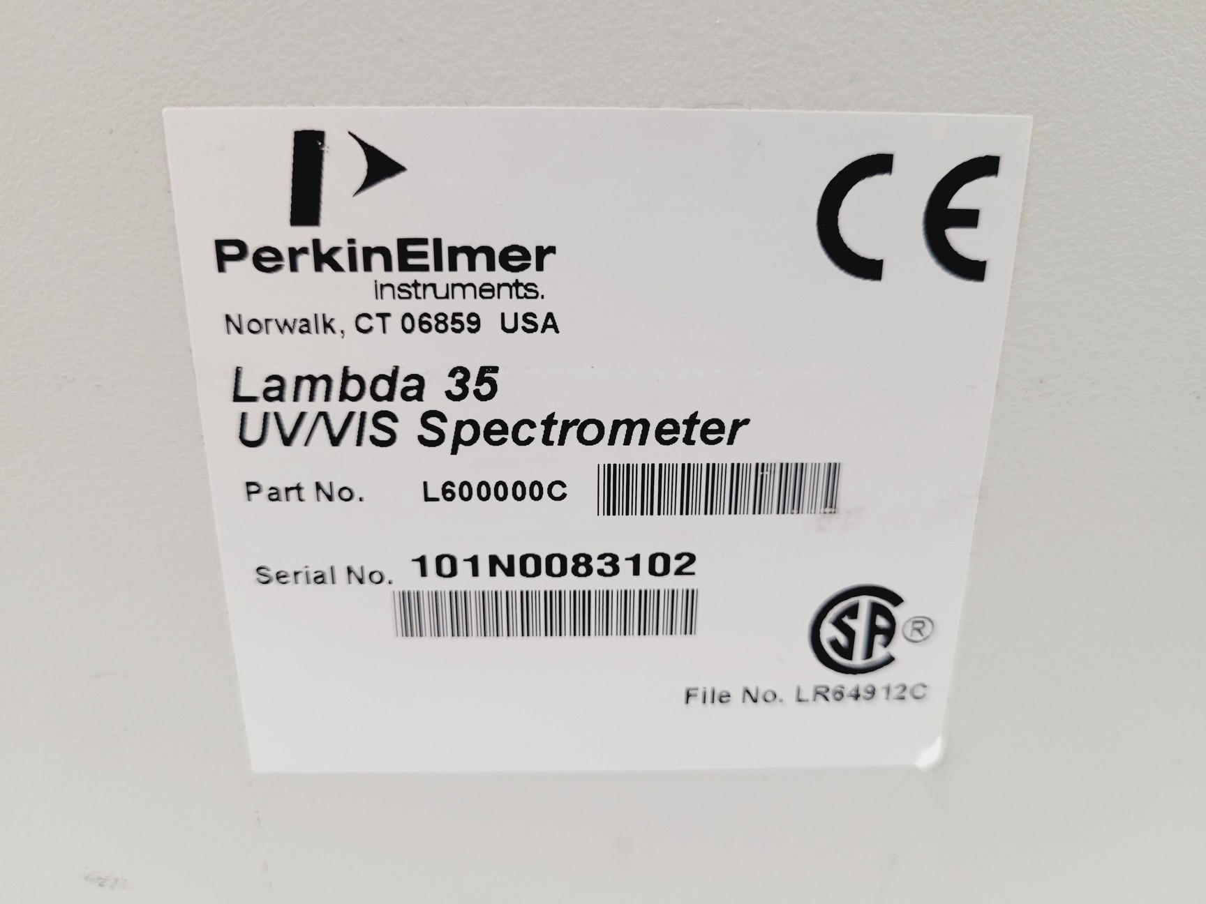 Image of Lambda 35 UV/VIS Spectrometer