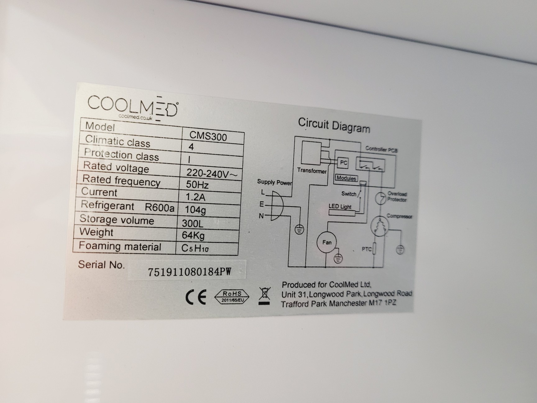 Image of Coolmed CMS300 Medical/Pharmacy Refrigerator