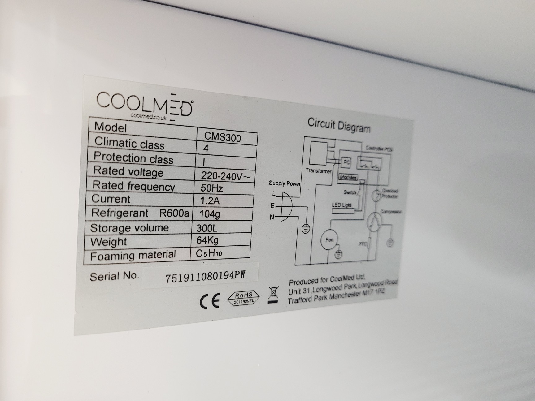 Image of Coolmed CMS300 Medical/Pharmacy Refrigerator