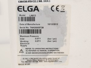 Thumbnail image of ELGA OPTION-R 7BP with 75l Reservoir Model LA613 Water Purification System