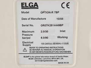 Thumbnail image of ELGA OPTION-R 7BP with 75l Reservoir Model LA613 Water Purification System