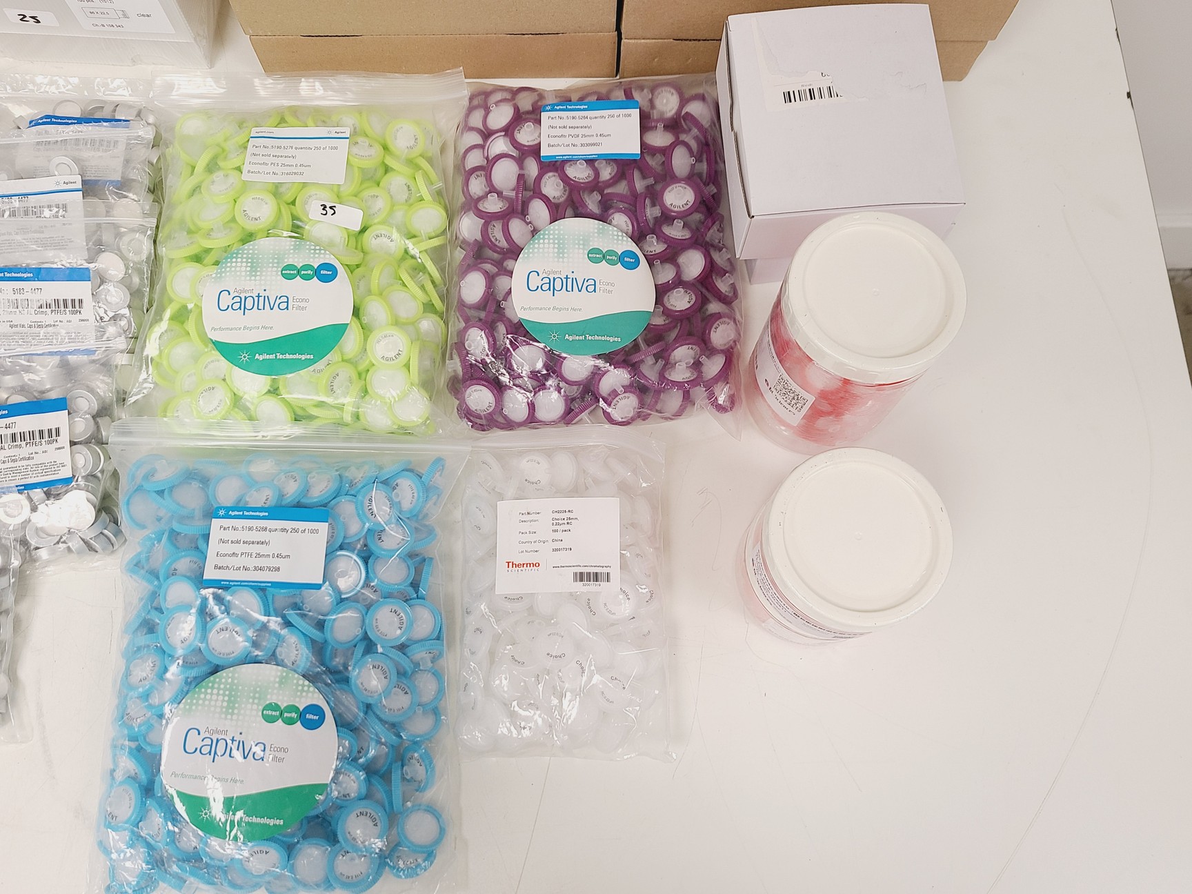 Image of Job Lot of Agilent and Gerstel Glass Vials, Syringe Filters & Vial Caps