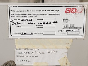 Thumbnail image of Nuaire Class 2 Biological Safety Cabinet NU-437-400S Spares/Repair Lab