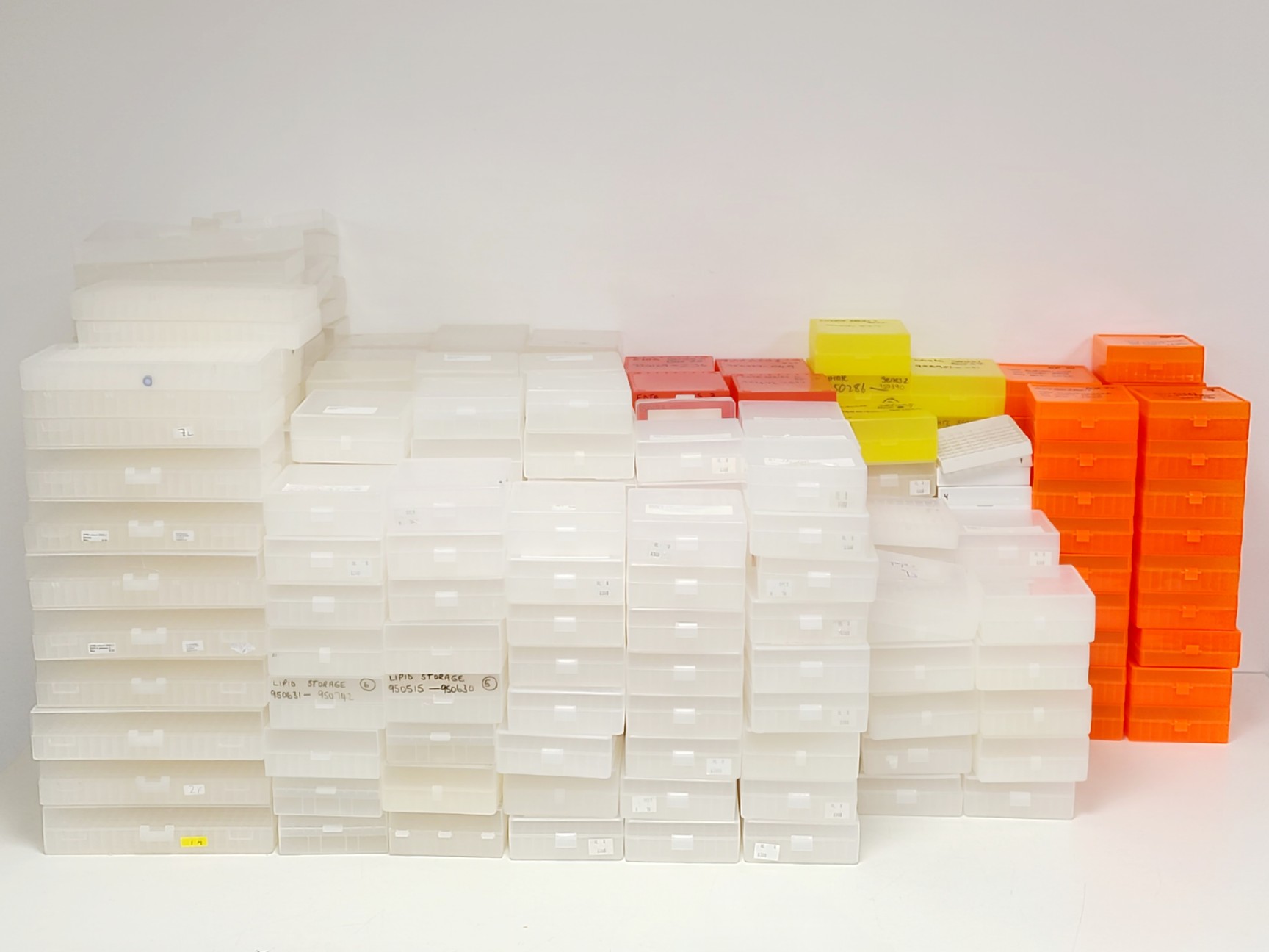 Job Lot of Various Sized Plastic Cryogenic Freezer Storage Boxes Lab