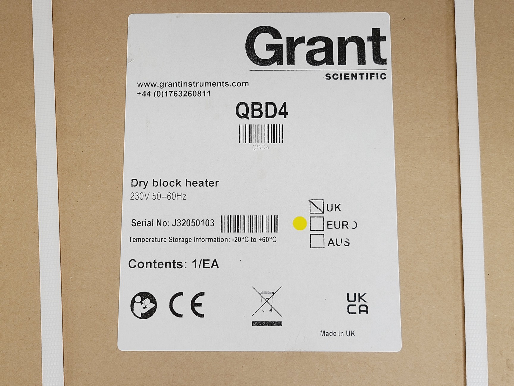 Image of Grant QBD4 Dry Block Heater - New