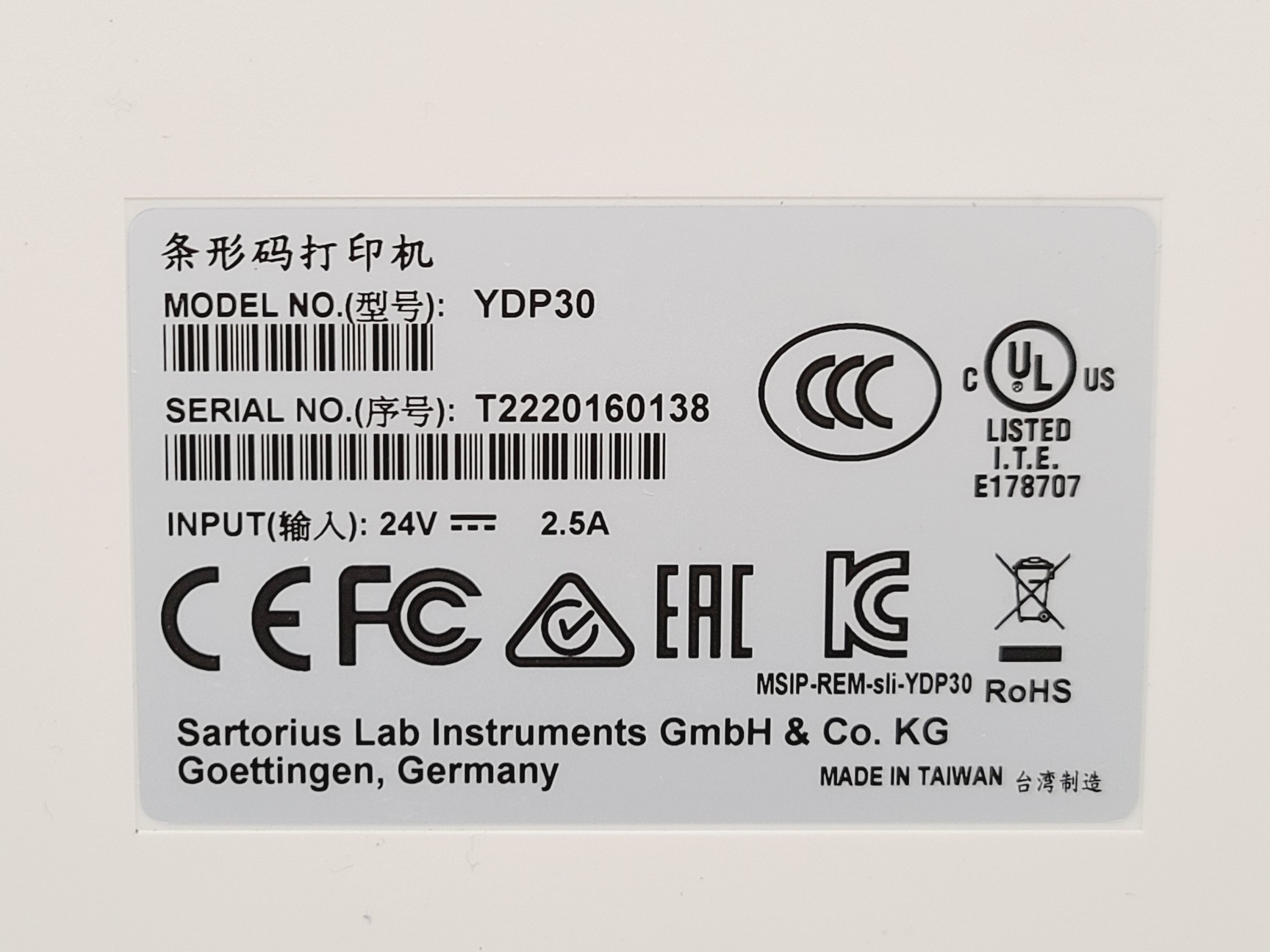 Image of Sartorius YDP30 Thermal Transfer Printer