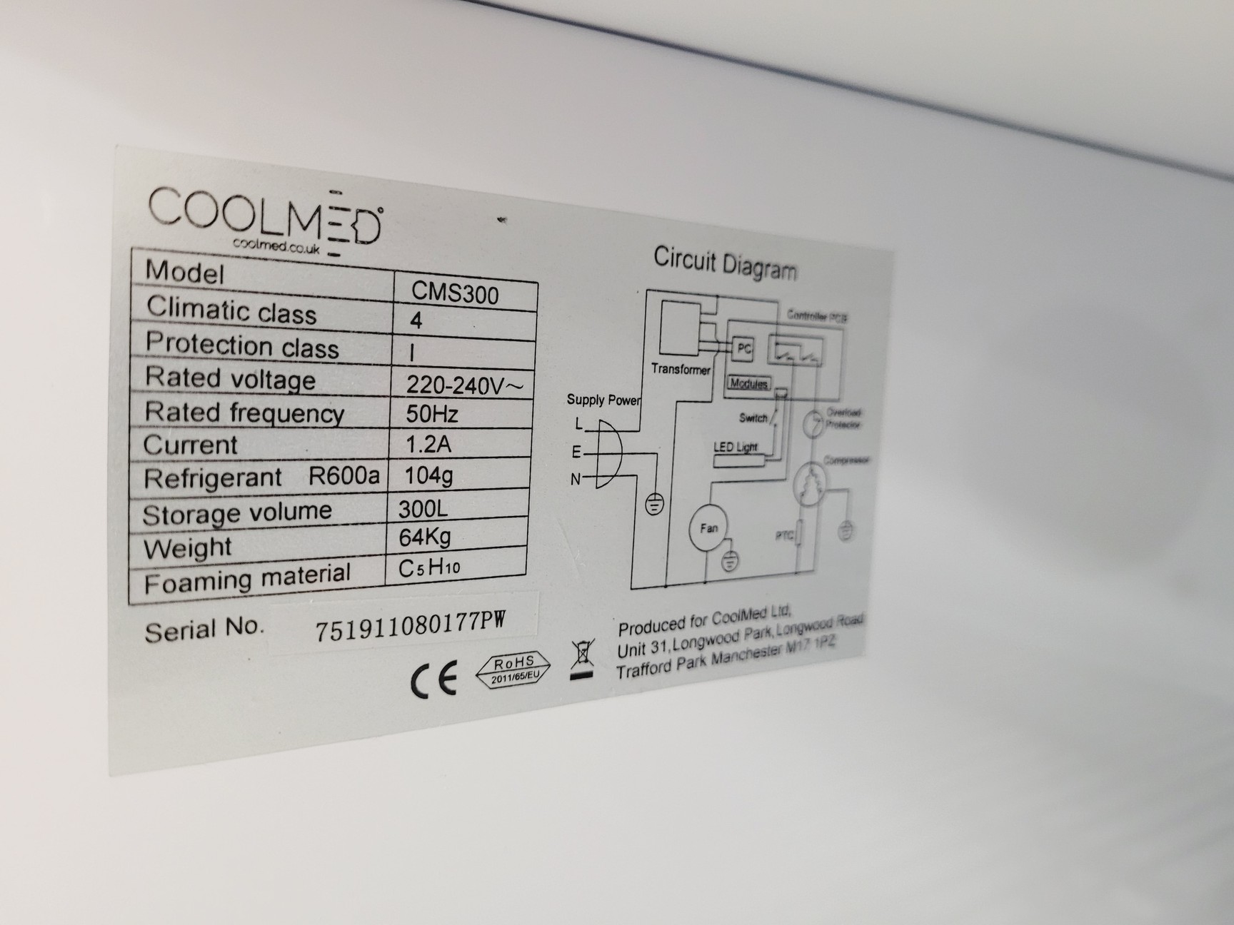 Image of Coolmed CMS300 Medical/Pharmacy Refrigerator