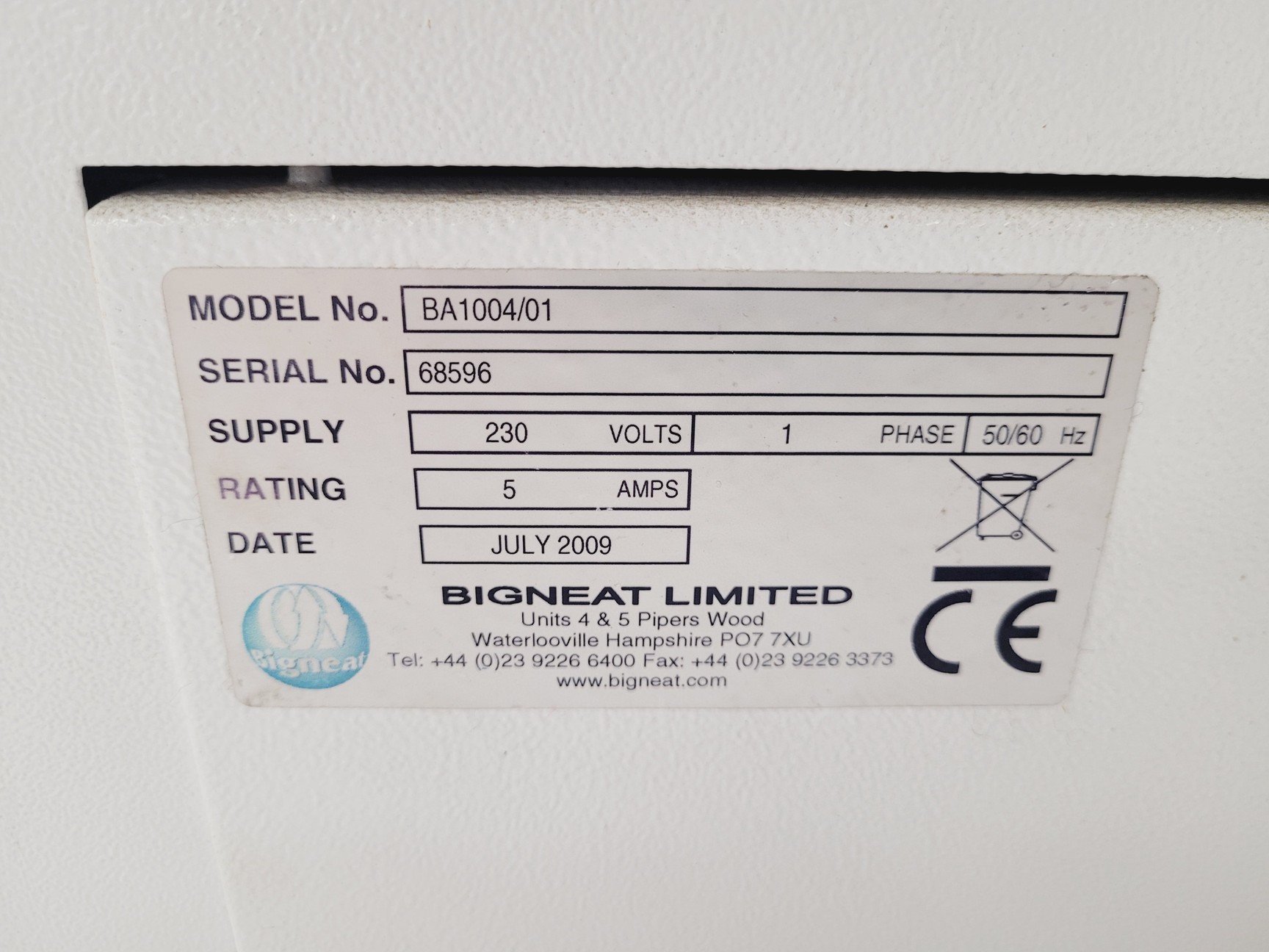 Image of Bigneat BA1004/01 Chemcap Ductless Fume Cabinet Hood