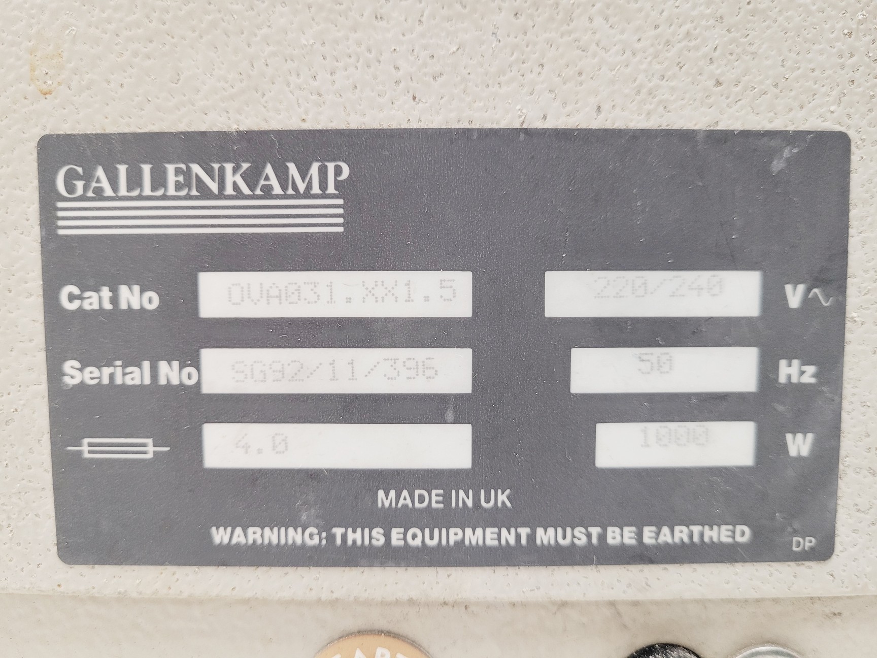 Image of Gallenkamp Model OVA031.XX1.5 Vacuum Oven 