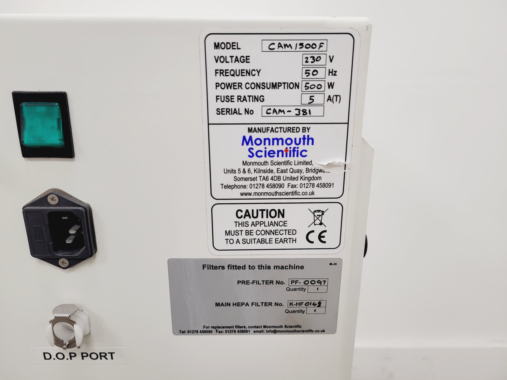 Image of Monmouth CAM-F1500 Clean-Air-Module Floor Standing Filter Fan Lab