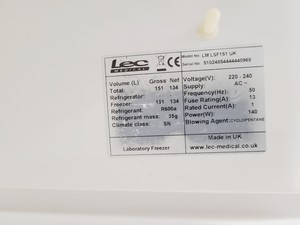 Thumbnail image of Lec Medical LM LSF151 Lab Freezer