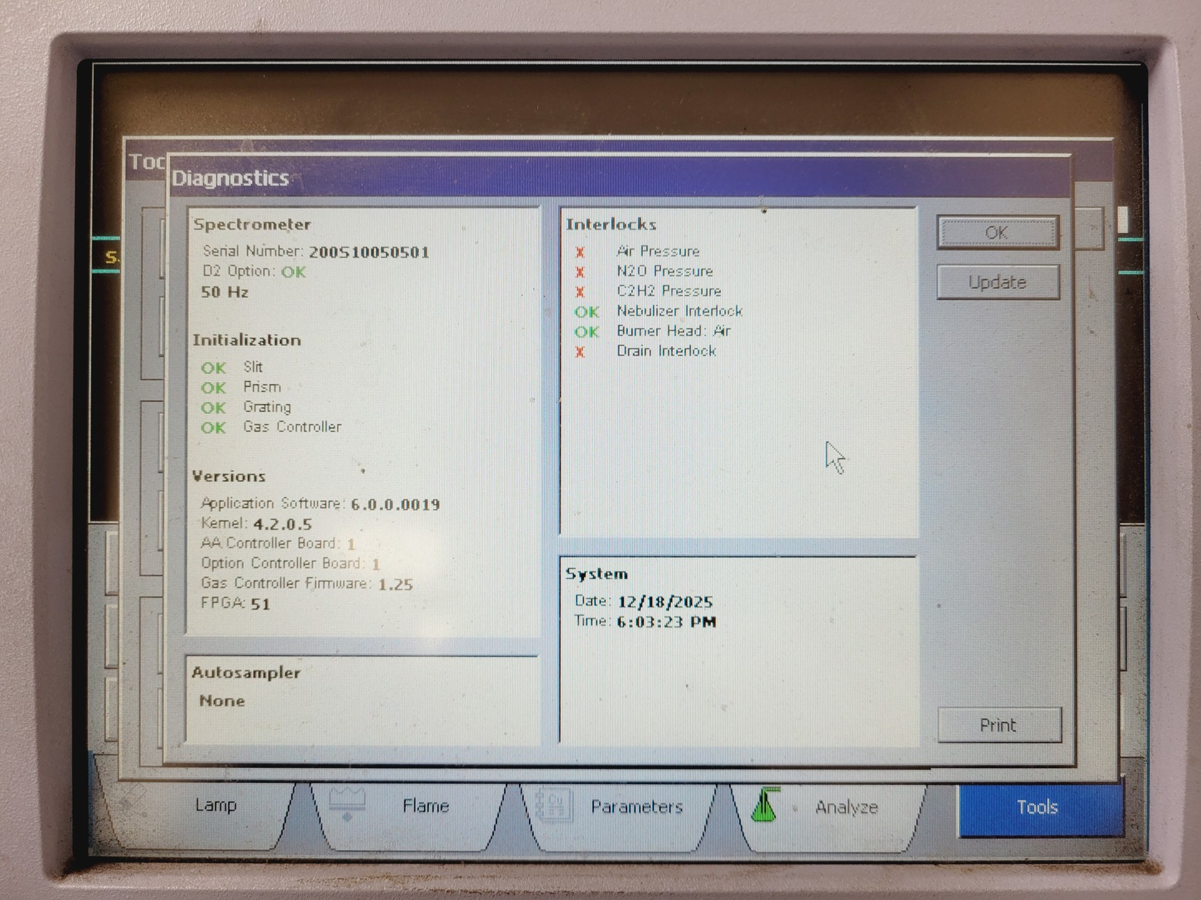 Image of Perkin Elmer AAnalyst 200 Atomic Absorption Spectrometer Lab