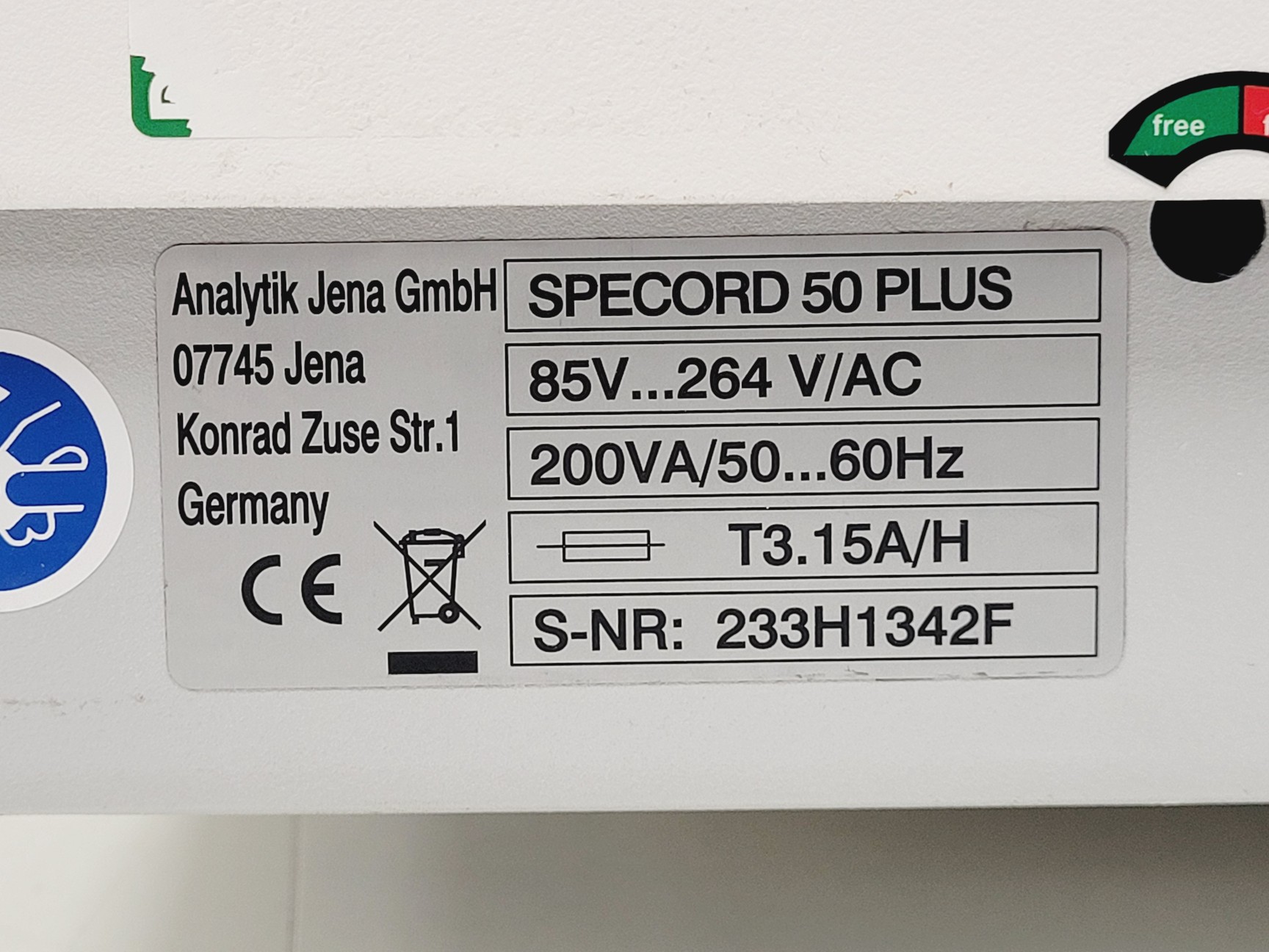 Image of Analytikjena Specord 50 Plus Spectrophotometer Lab