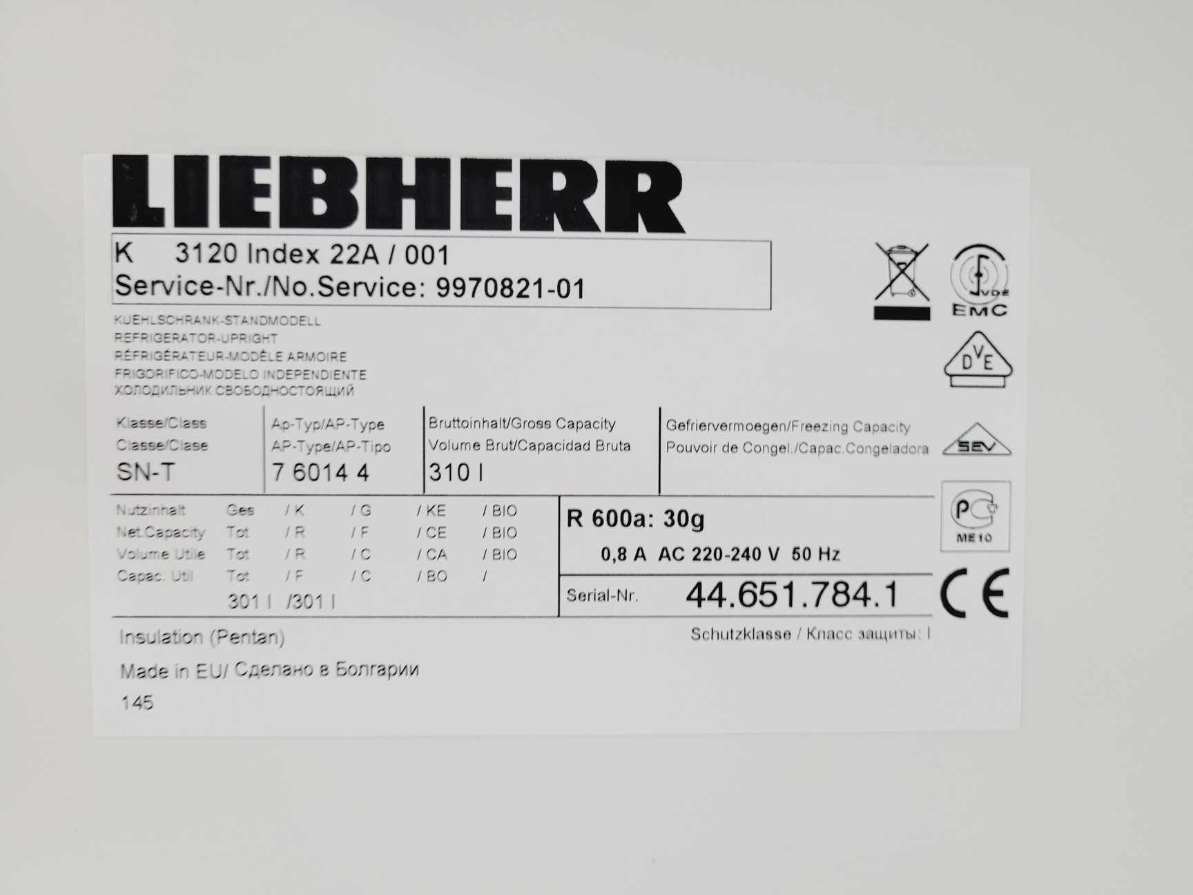 Image of Liebherr K3120 Lab Fridge