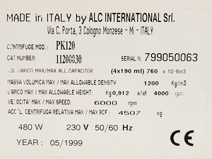 Thumbnail image of ALC PK120 Centrifuge