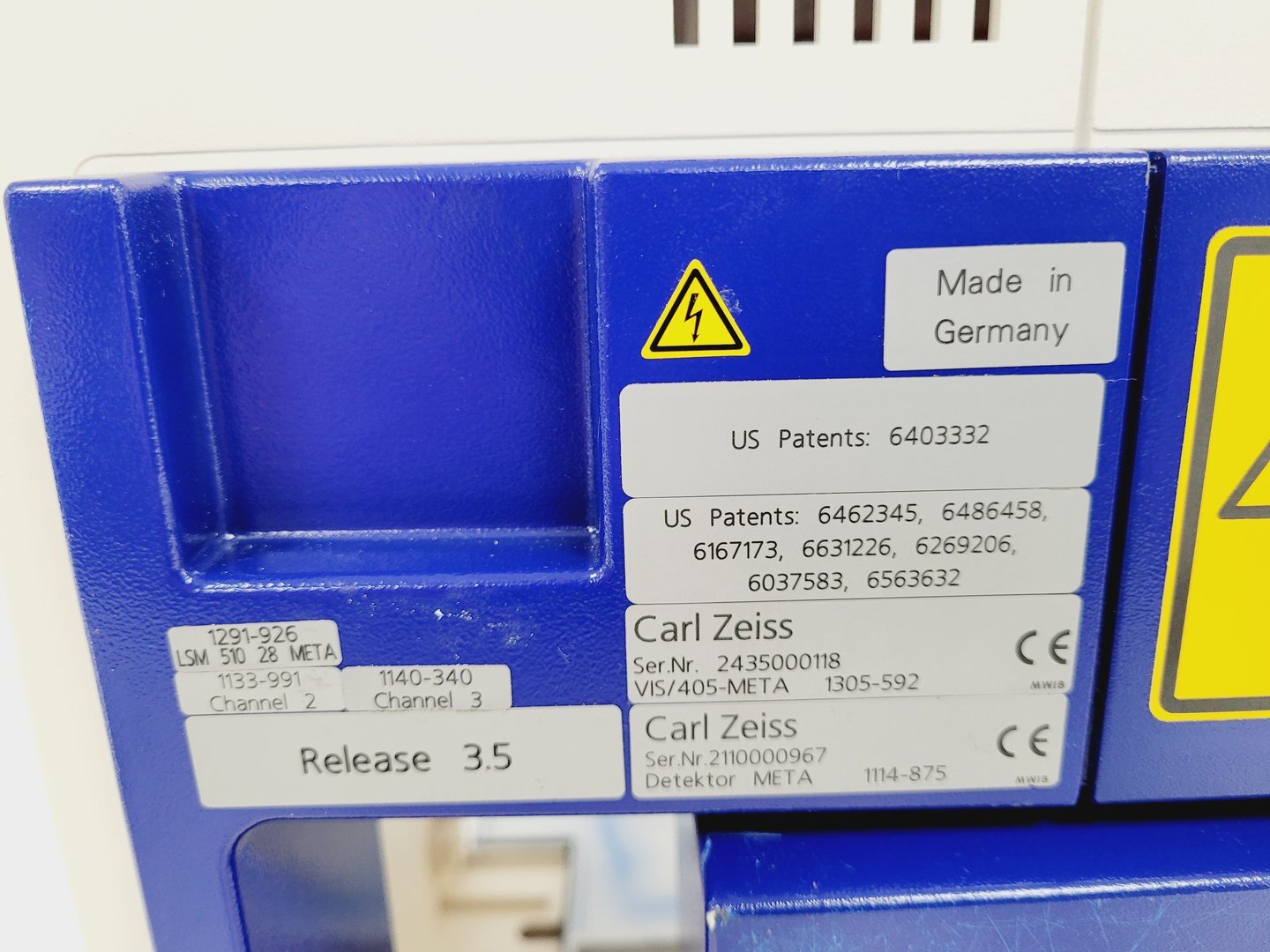 Image of Carl Zeiss LSM 510 META Confocal Microscope/Laser Module Parts & Accessories