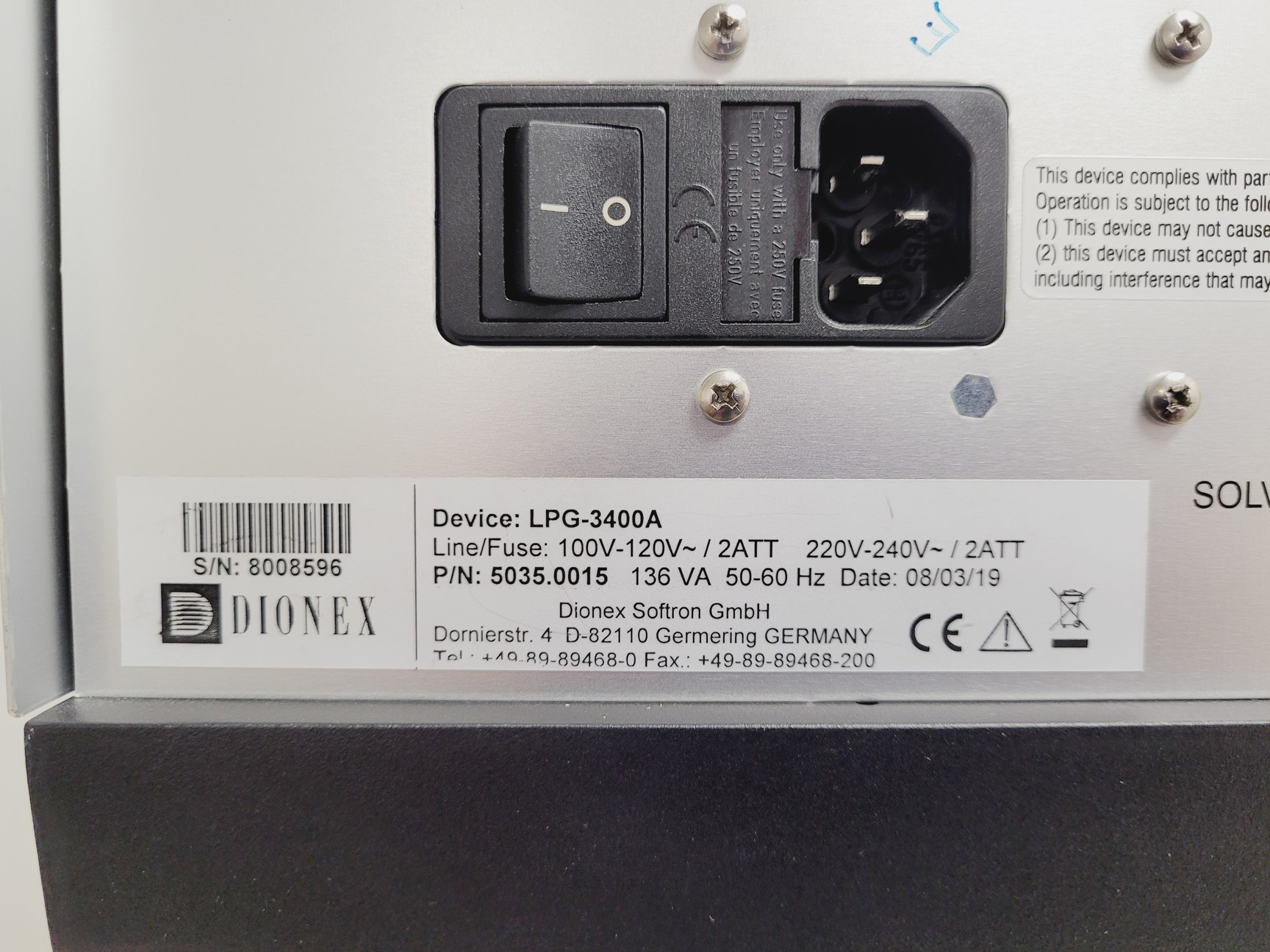 Image of Dionex LifeMate 3000 HPLC System w/ PC & Chromeleon 7 Software Lab