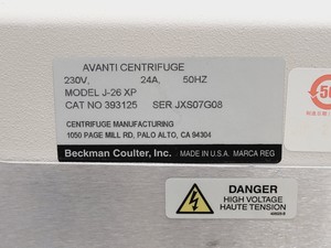Thumbnail image of Beckman Coulter Avanti J-26 XP Centrifuge Lab