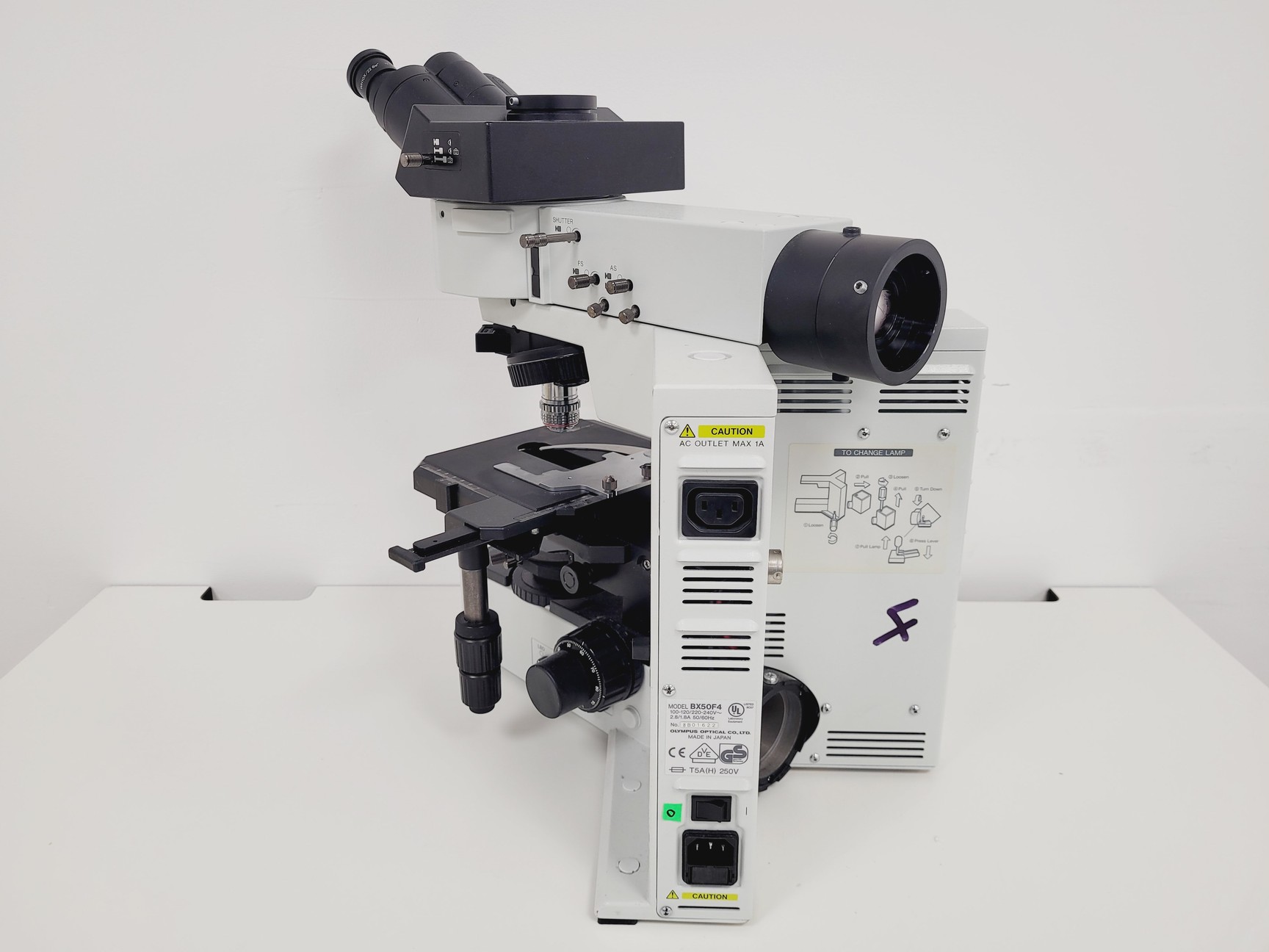 Image of Olympus BX50F4 Compound Microscope w/ UVFL 100 1.30 oil 160/0.17 Lab