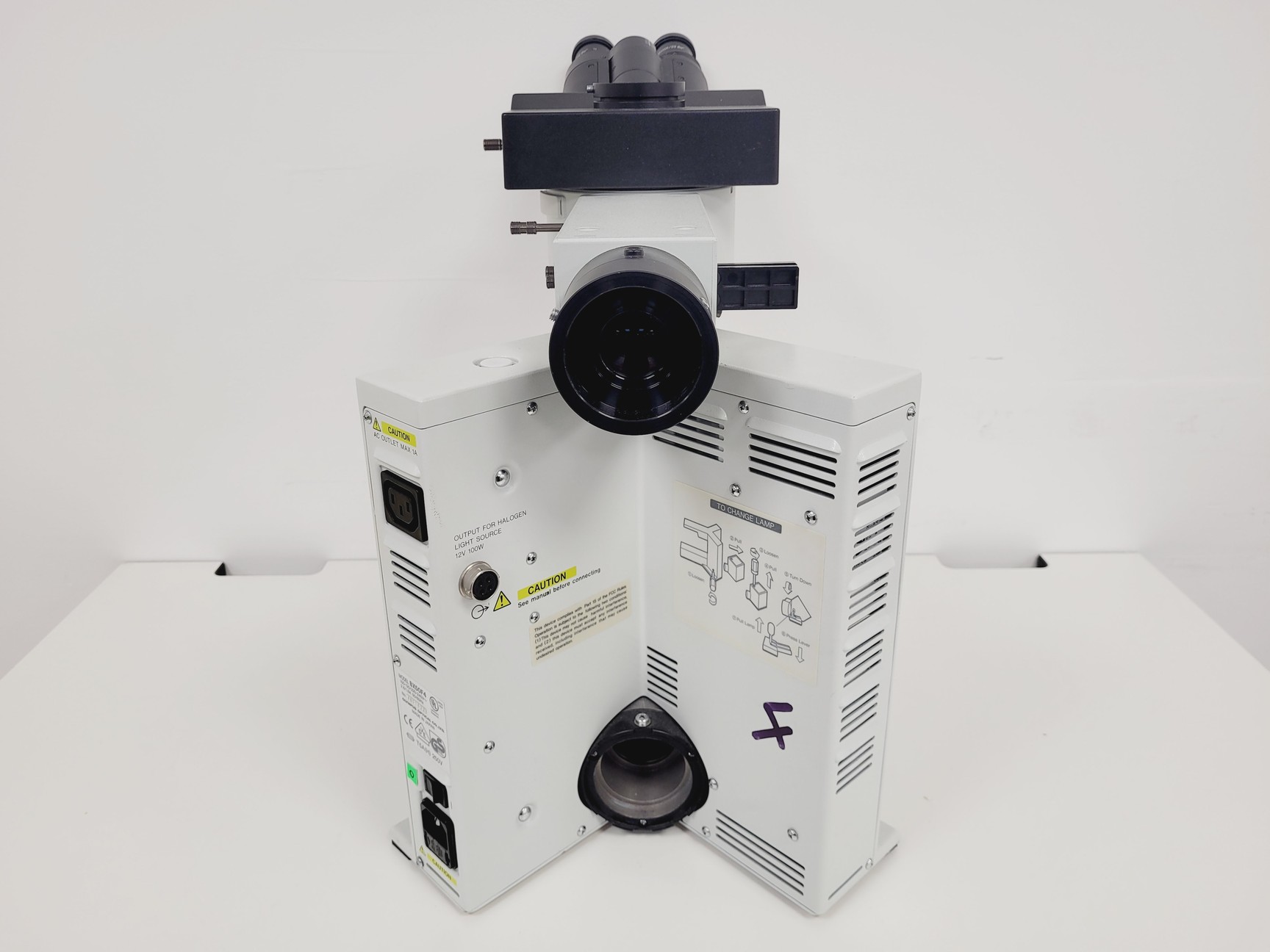 Image of Olympus BX50F4 Compound Microscope w/ UVFL 100 1.30 oil 160/0.17 Lab