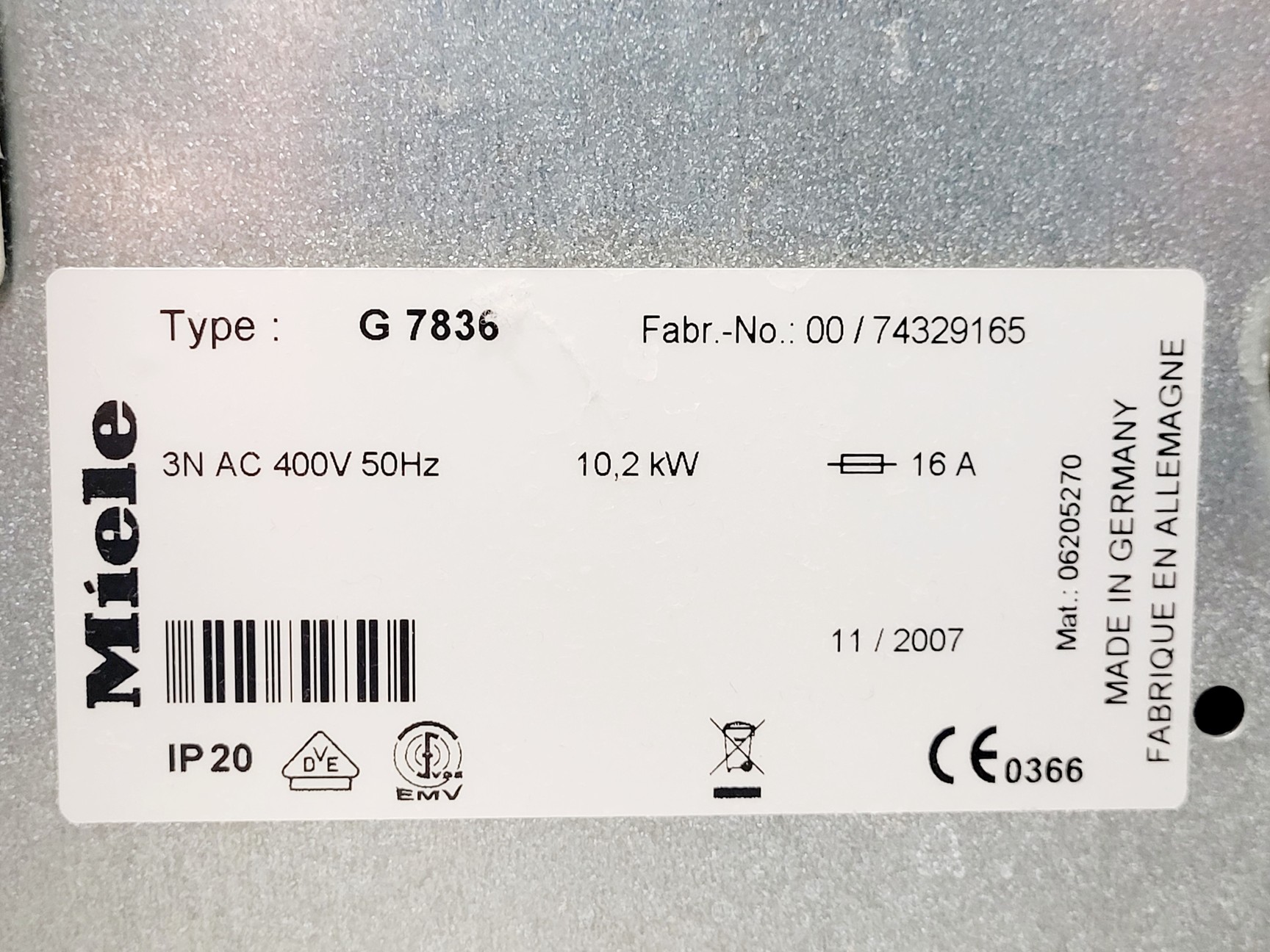 Image of Miele G 7836 CD Glassware Washer