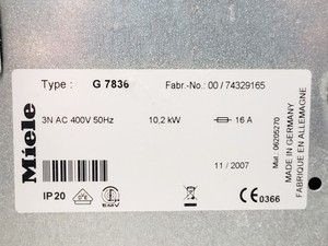 Thumbnail image of Miele G 7836 CD Glassware Washer