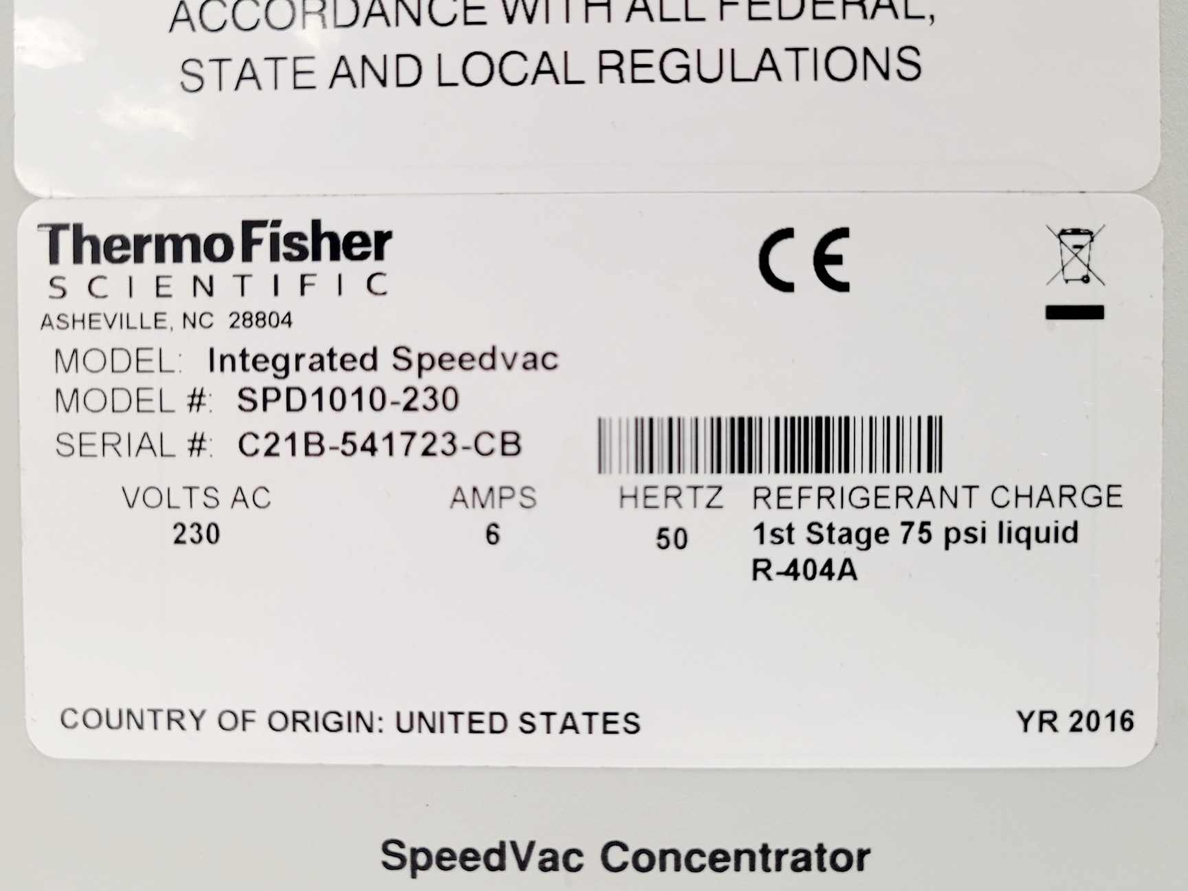 Image of Thermo Scientific Savant SPD1010 SpeedVac Concentrator 