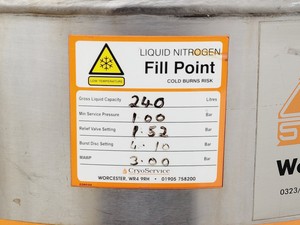 Thumbnail image of Statebourne Cryogenics CS240 240L Vacuum-insulated Cryogenic Storage Vessel