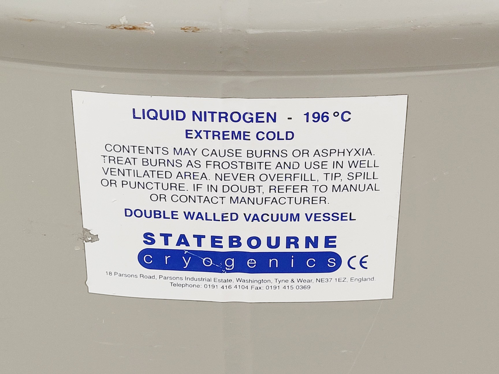 Image of Statebourne Biorack 3000 Liquid Nitrogen Dewar