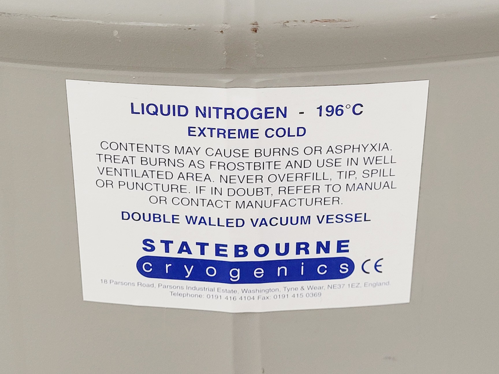 Image of Statebourne Biorack 3000 Liquid Nitrogen Dewar