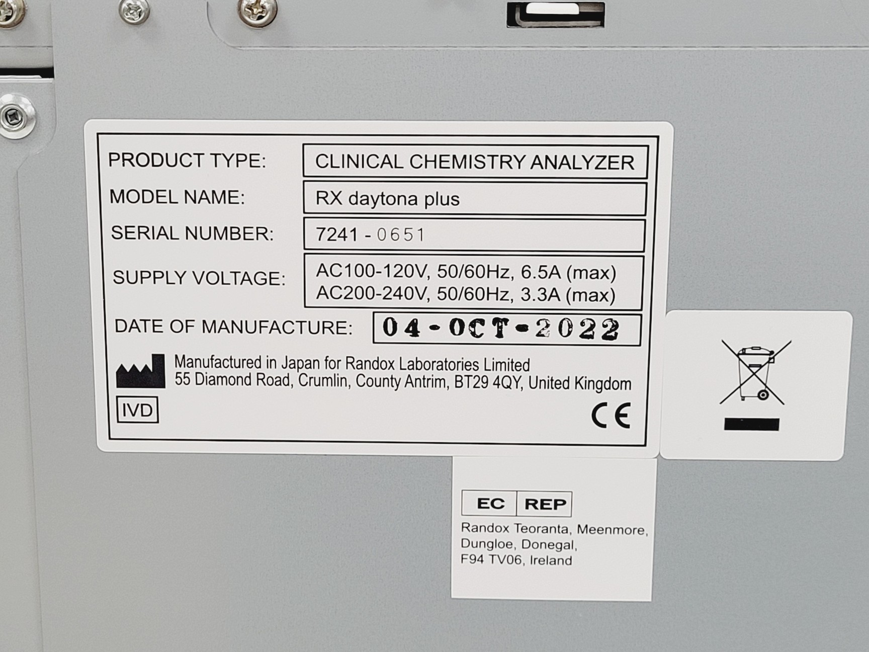 Image of Randox RX Daytona+ Plus Chemistry Analyser