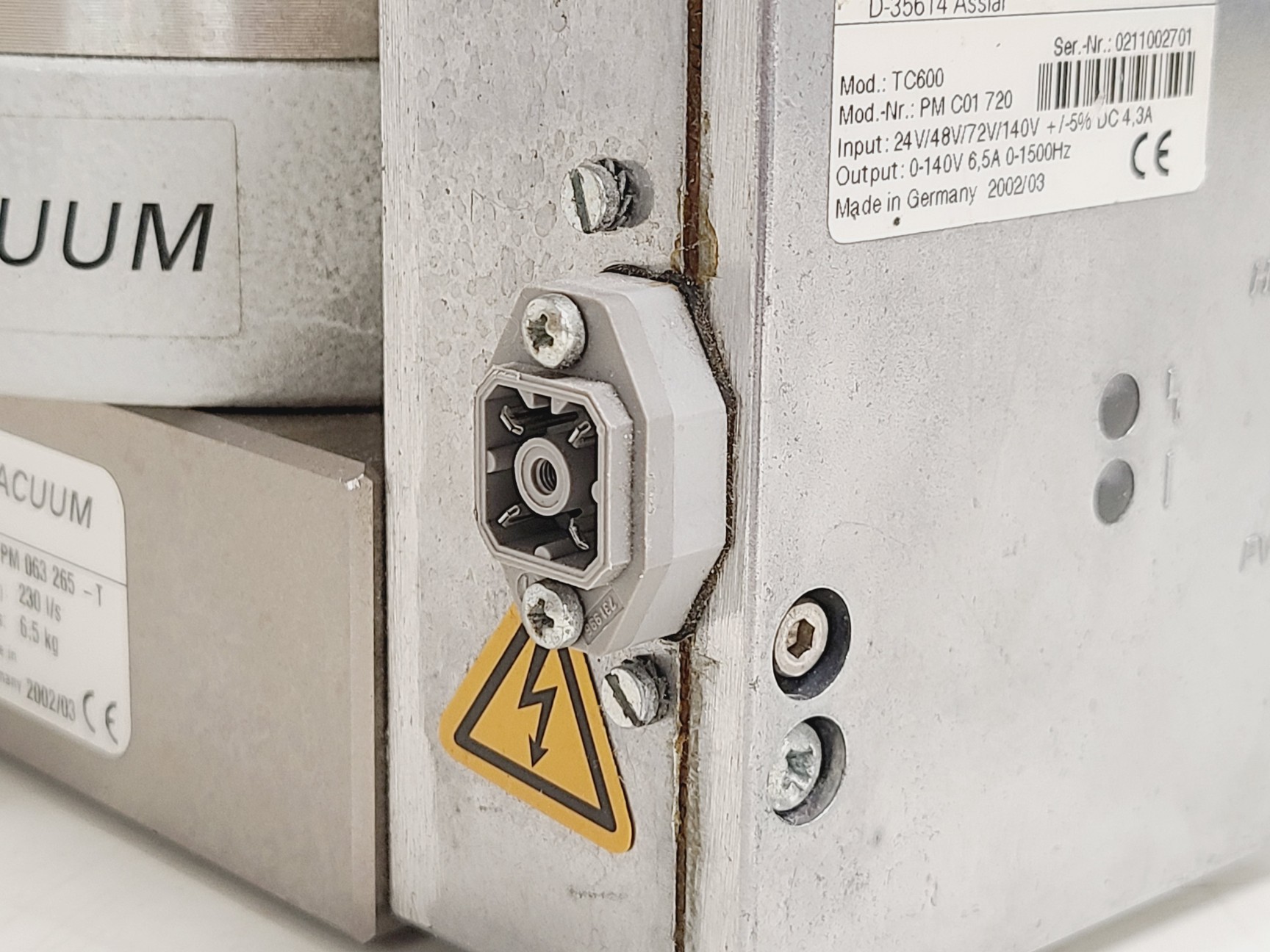 Image of Pfeiffer HiPace Turbo Molecular Pump Models TMU 261/TC600/PM Z01 252 A