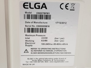 Thumbnail image of ELGA PURELAB Option-S 7 Water Purifier System & DV 35 Reservoir