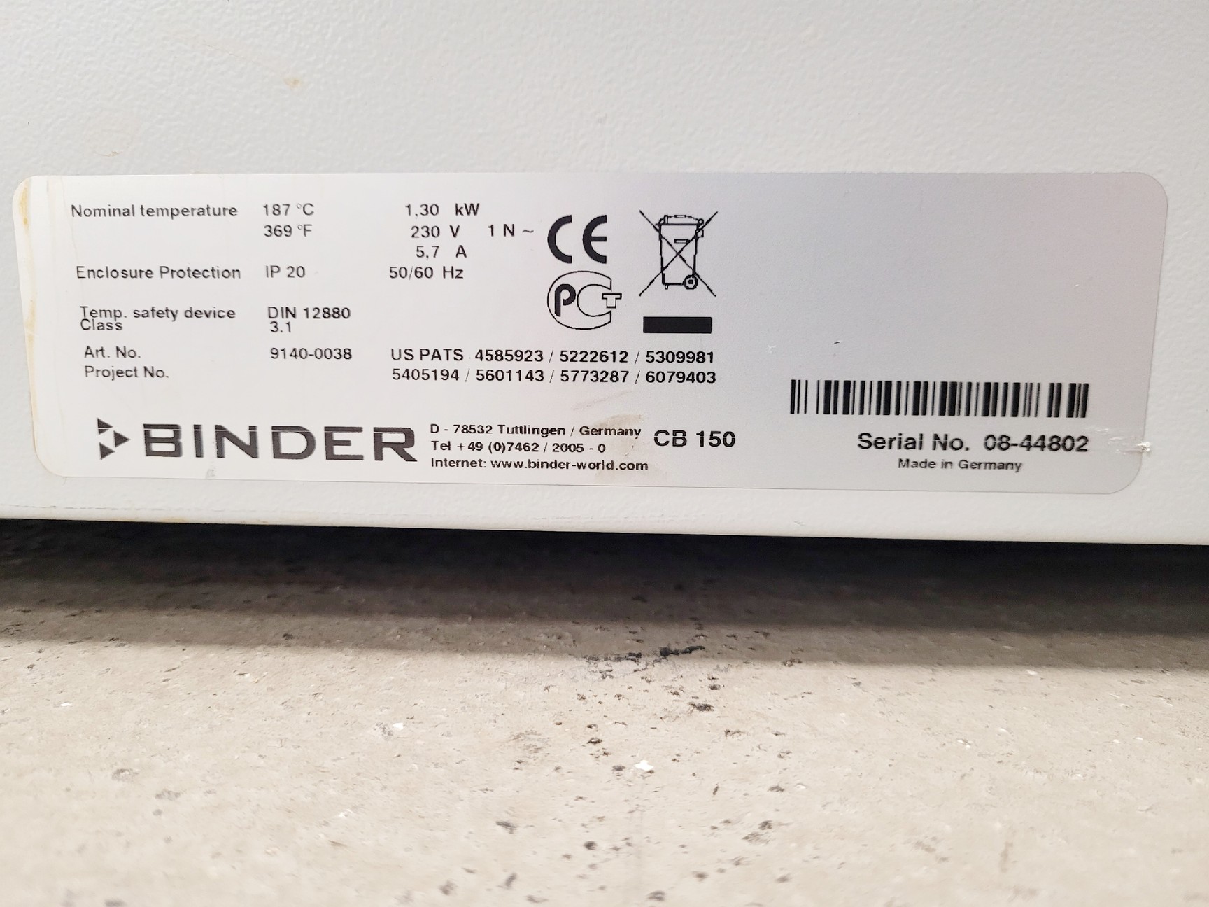 Image of Binder CB 150 Floorstanding Incubator
