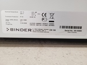 Thumbnail image of Binder CB 150 Floorstanding Incubator