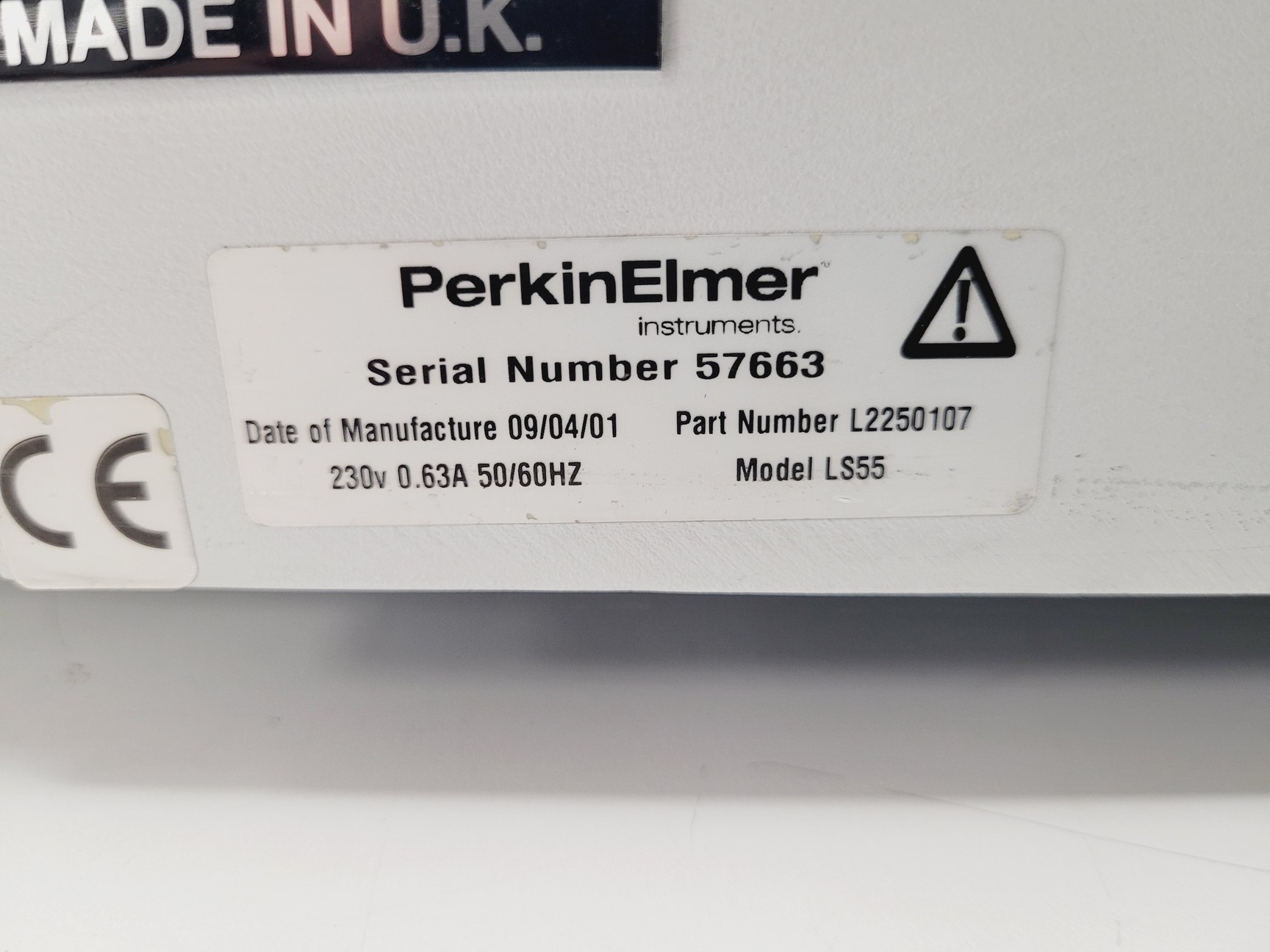 Image of Perkin Elmer LS 55 Fluorescence Spectrometer Spares/Repair Lab