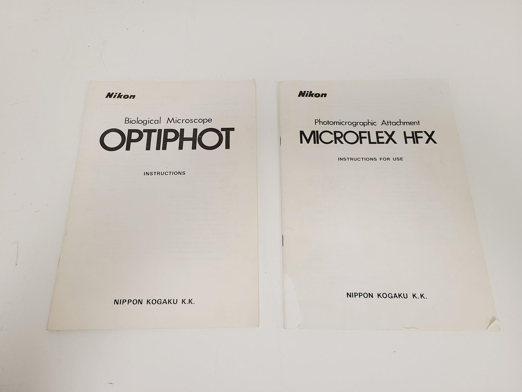 Image of Nikon Optiphot Microscope w/ Microflex HFX-II & FX-35A Attachments