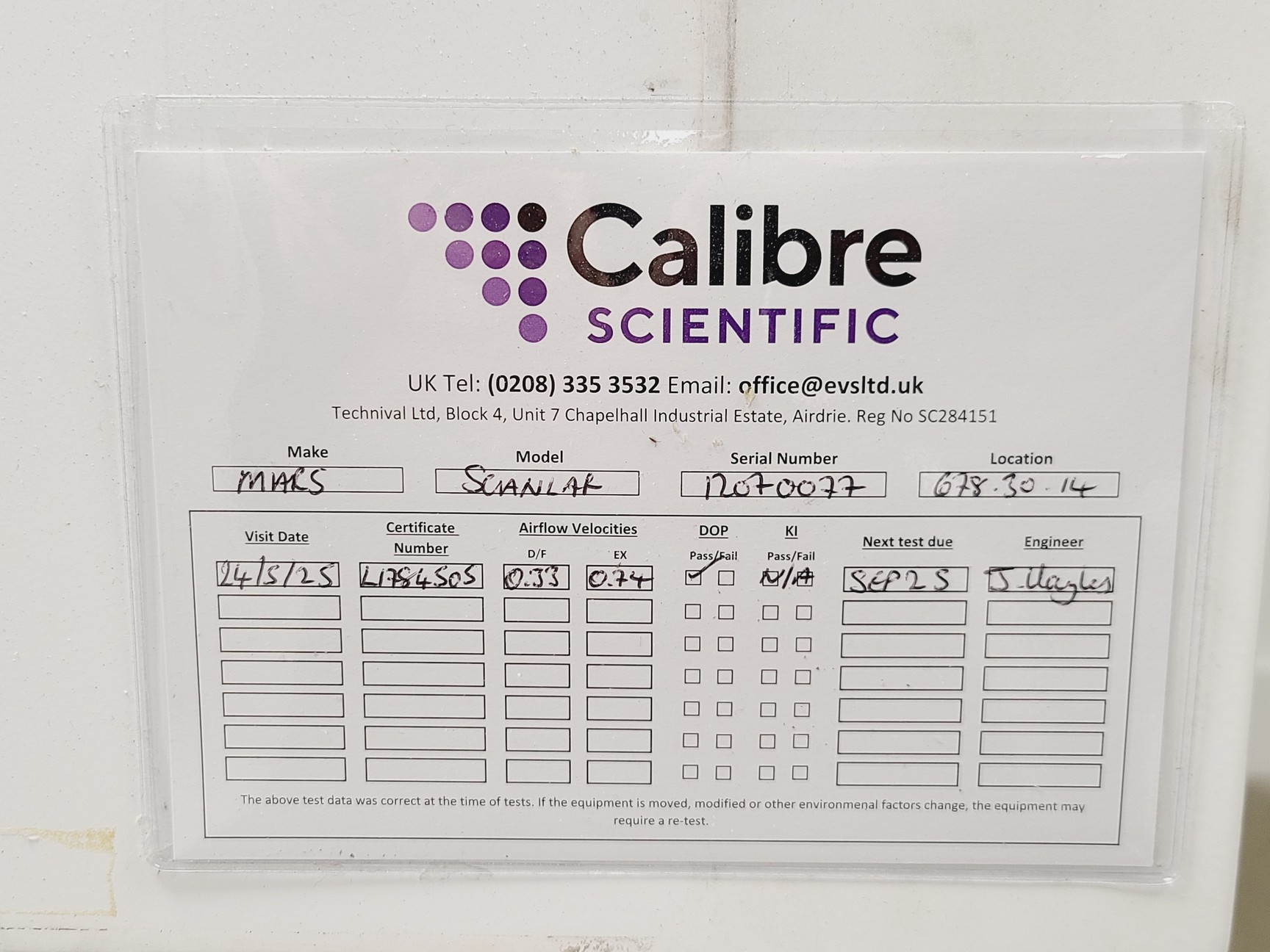Image of Scanlaf Mars 1200 Class II Biological Safety Cabinet with Stand
