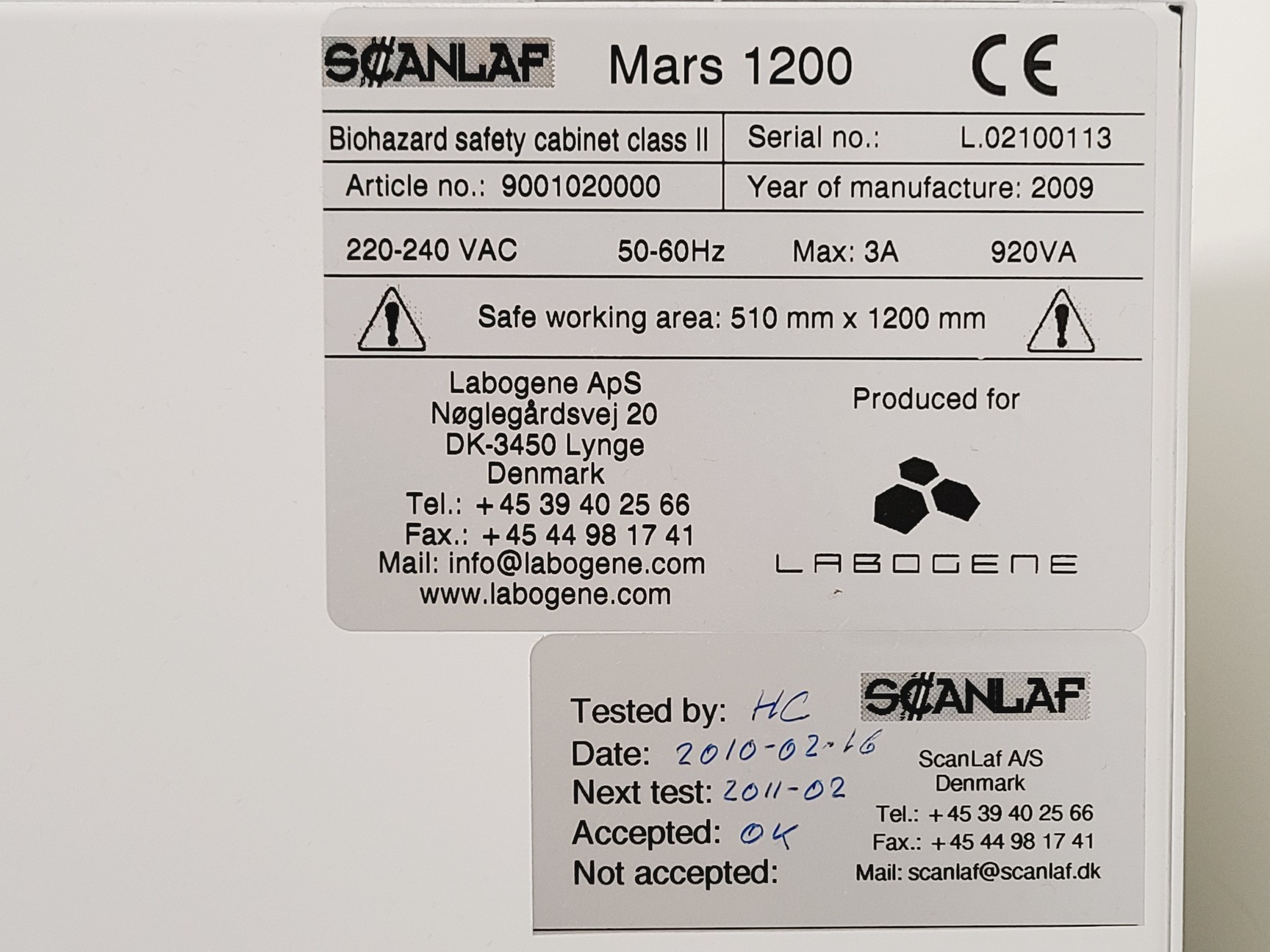 Image of Scanlaf Mars 1200 Class II Biological Safety Cabinet with Stand