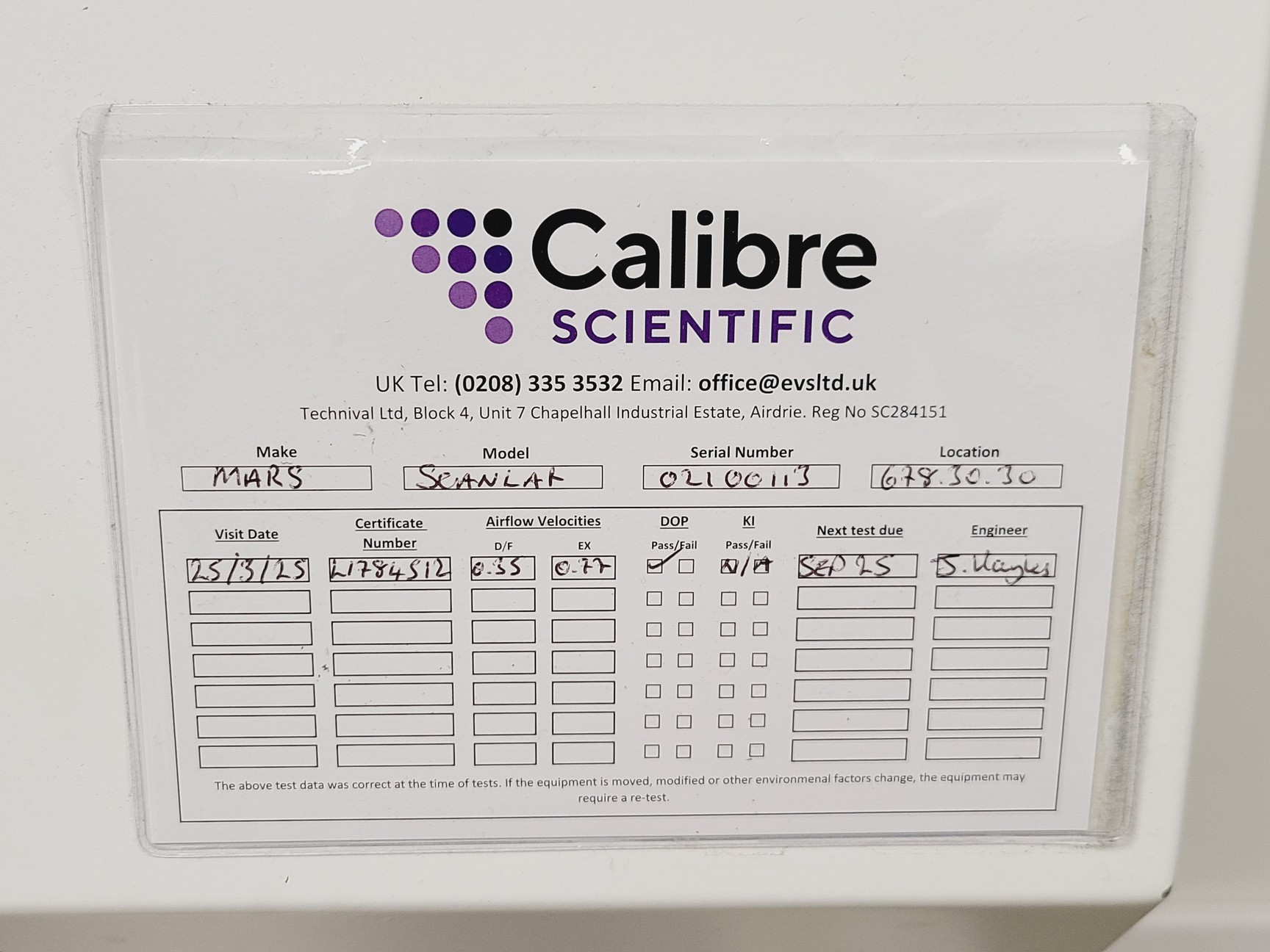 Image of Scanlaf Mars 1200 Class II Biological Safety Cabinet with Stand