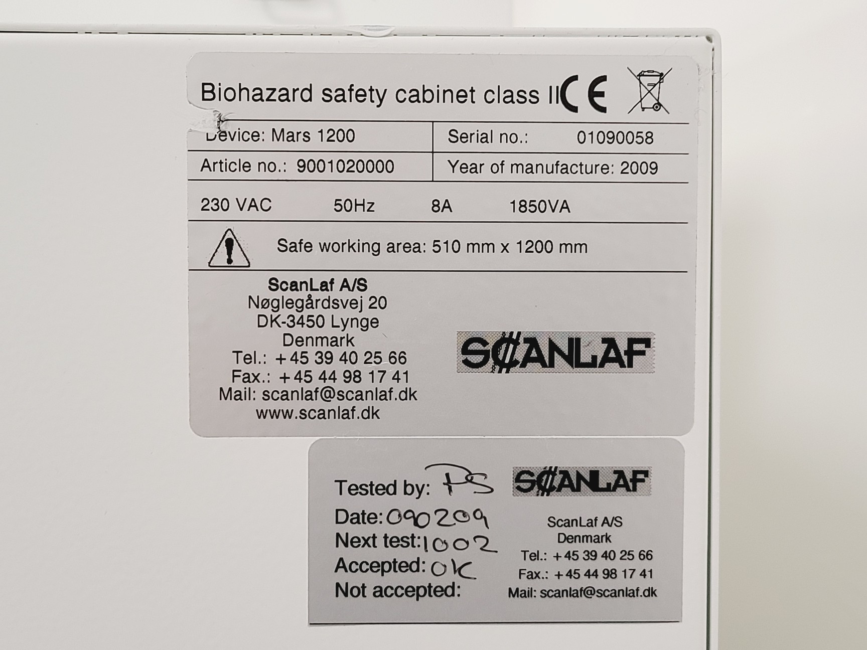 Image of Scanlaf Mars 1200 Class II Biological Safety Cabinet with Stand