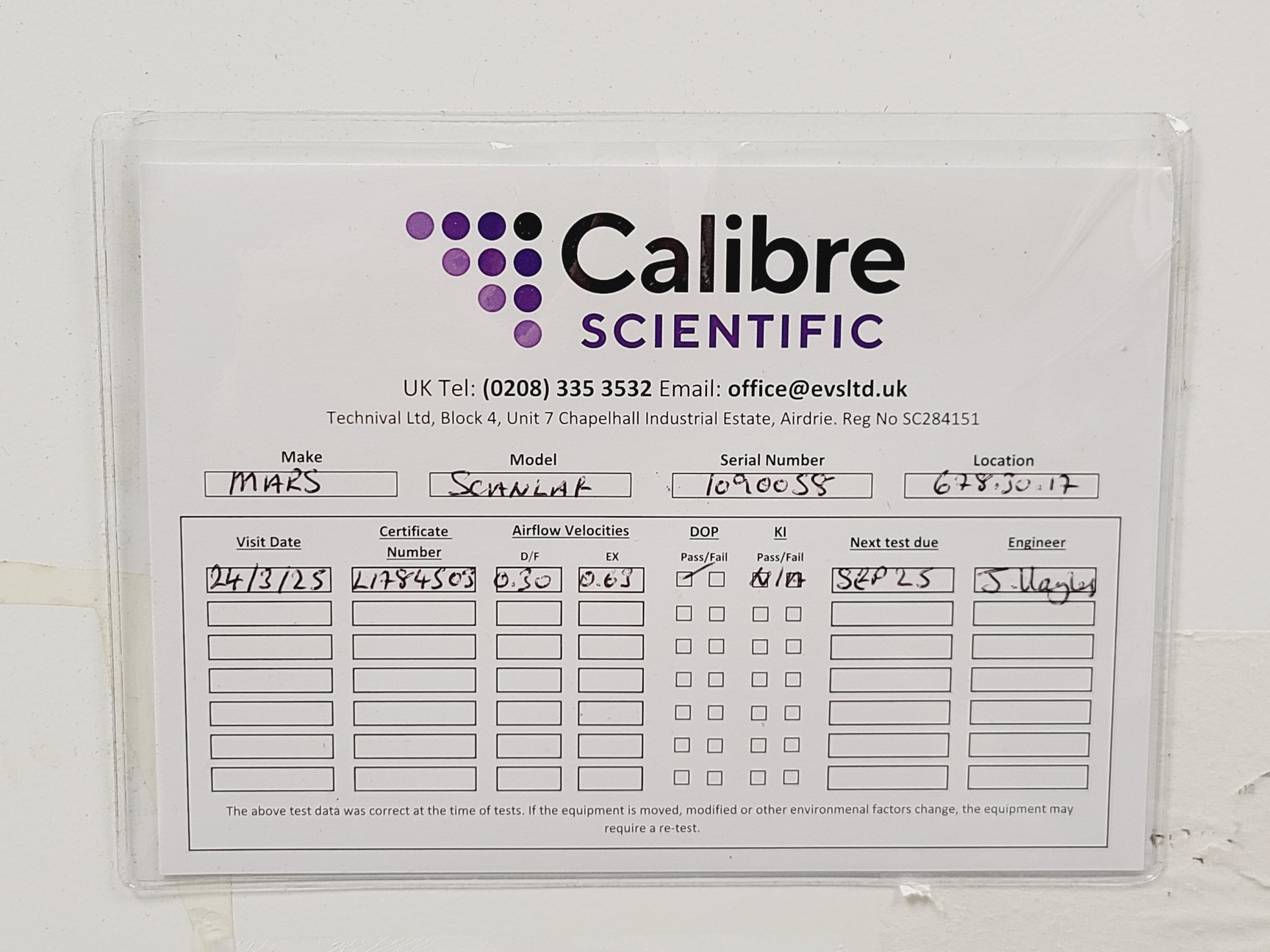 Image of Scanlaf Mars 1200 Class II Biological Safety Cabinet with Stand
