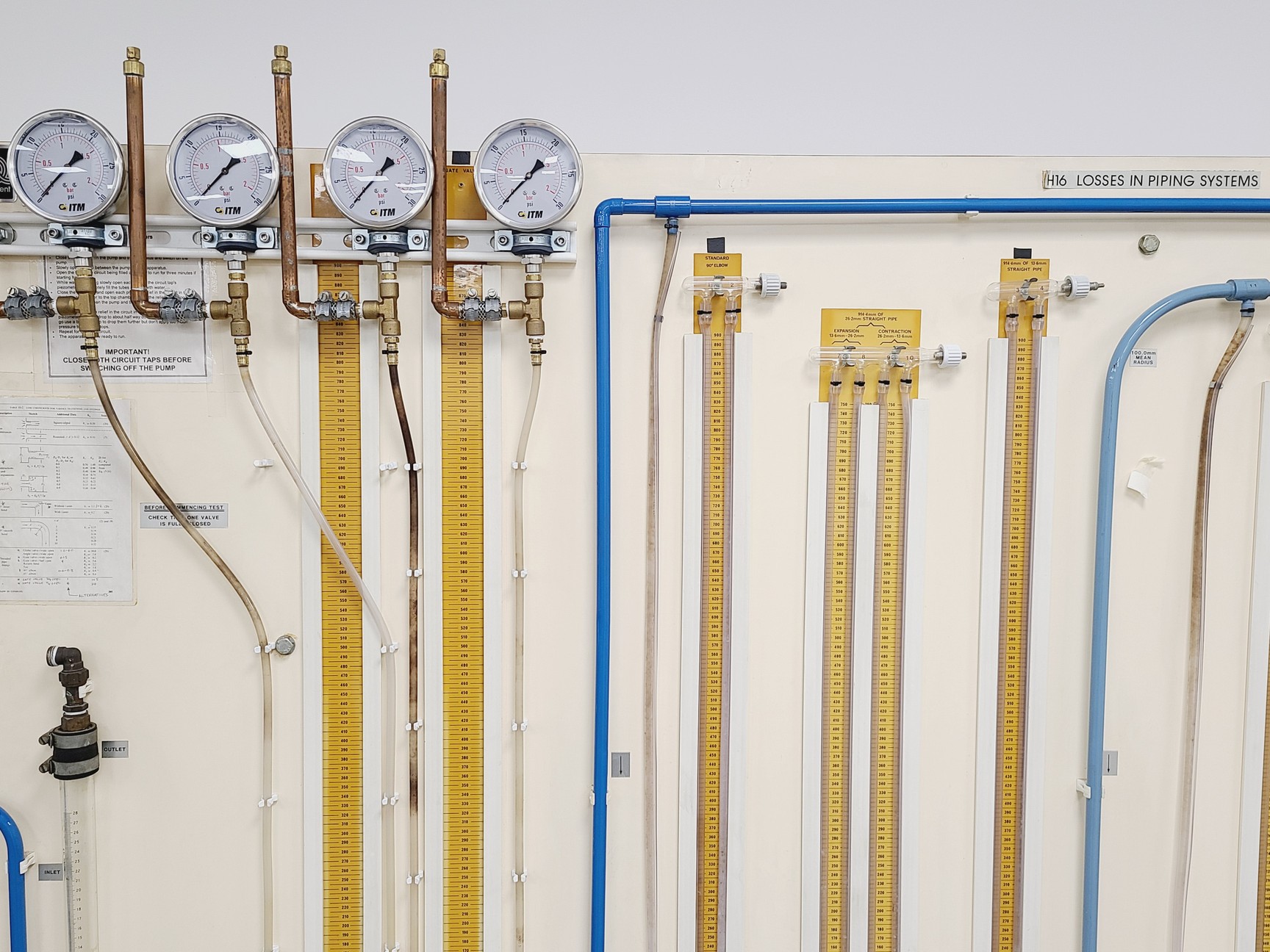 Image of TecEquipment Model H16 Losses in Piping Systems