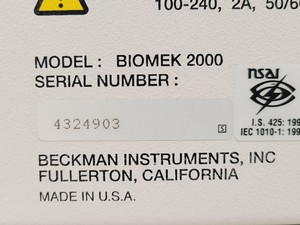 Thumbnail image of Beckman Coulter Biomek 2000 Laboratory Automation Workstation Lab