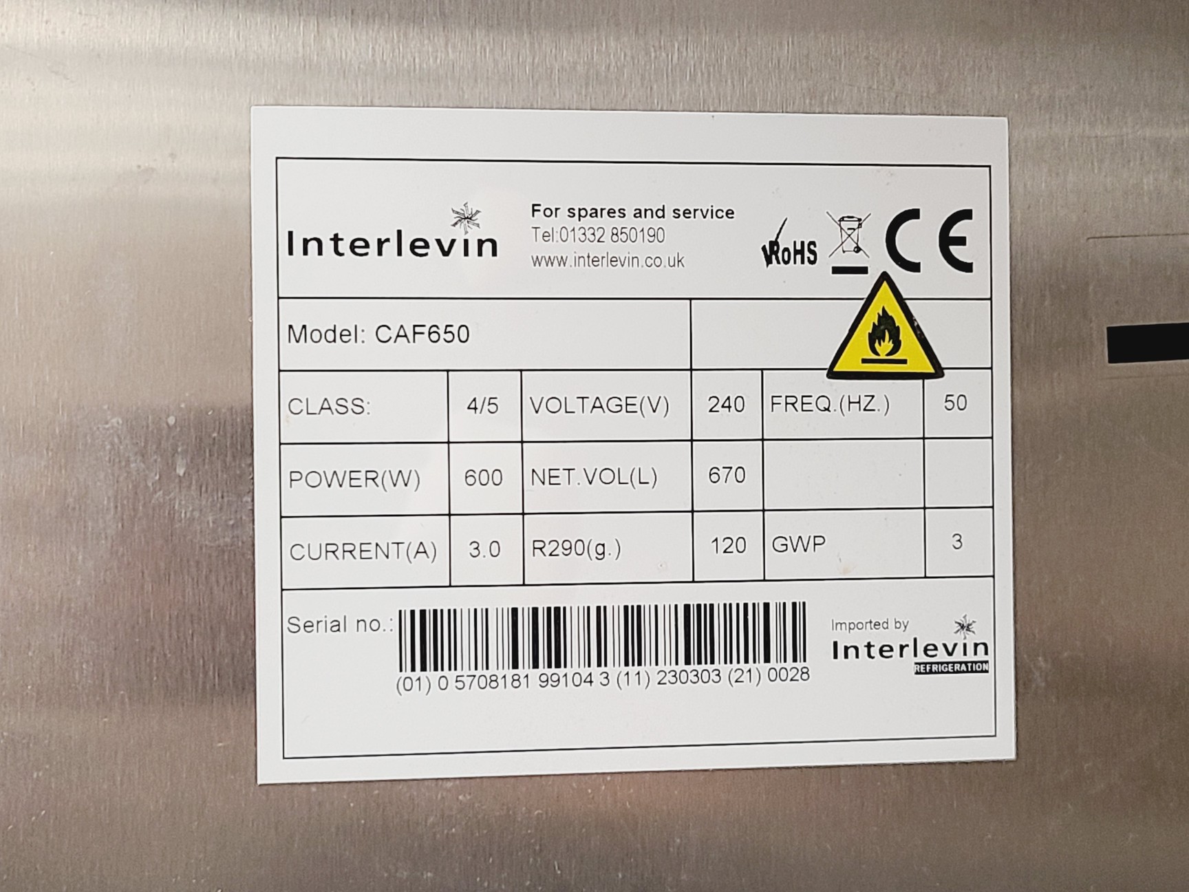 Image of TEFCOLD Model CAF650 Freezer