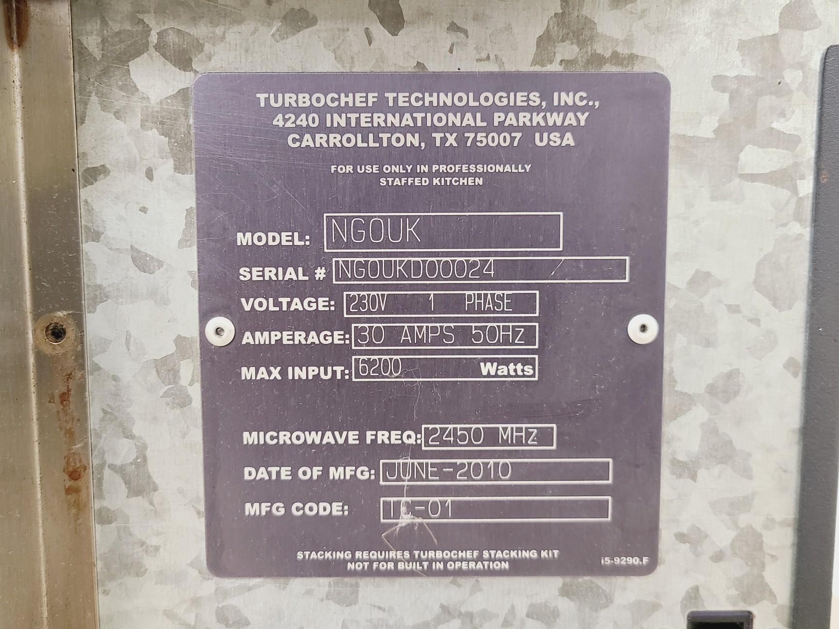 Image of TurboChef Sota High Speed Oven Model NG0UK